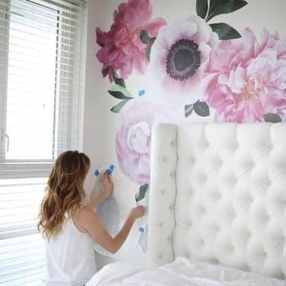 Soft Pink Garden Flower Wall Decals