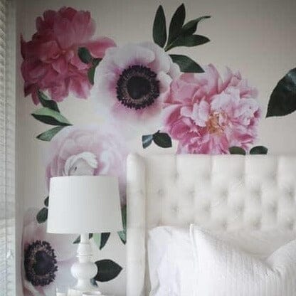Soft Pink Garden Flower Wall Decals