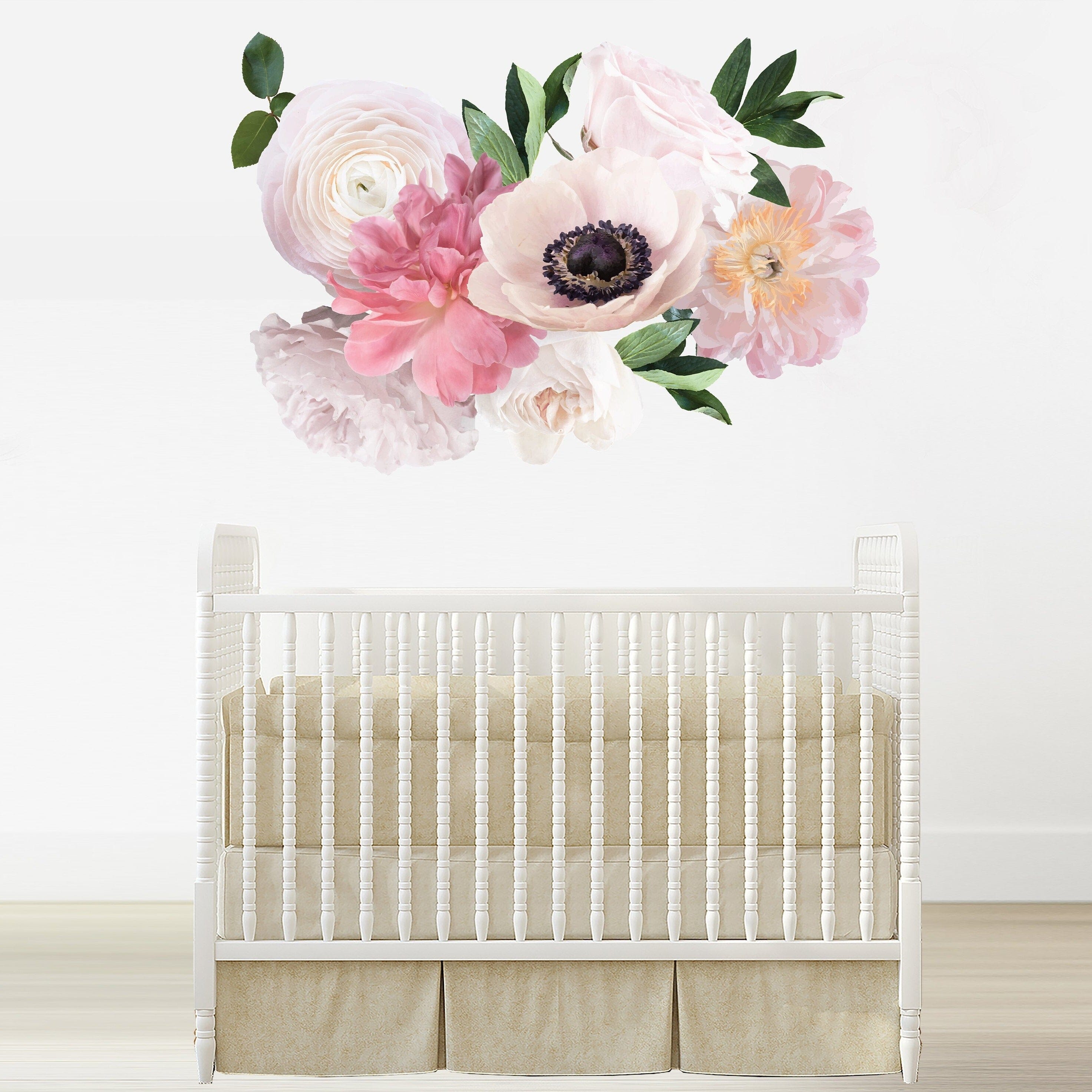 Soft Pink Garden Flower Wall Decals