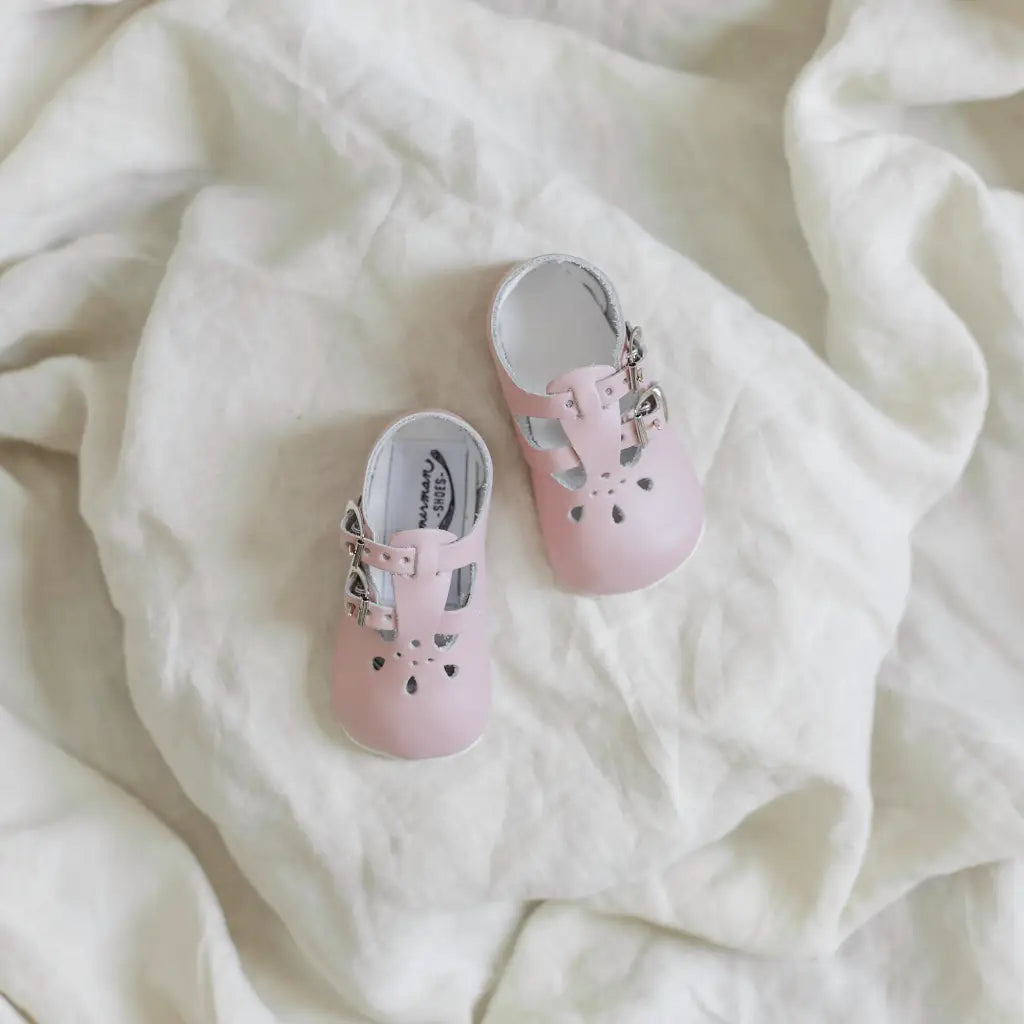 Soft Soled Double T-strap - Pink