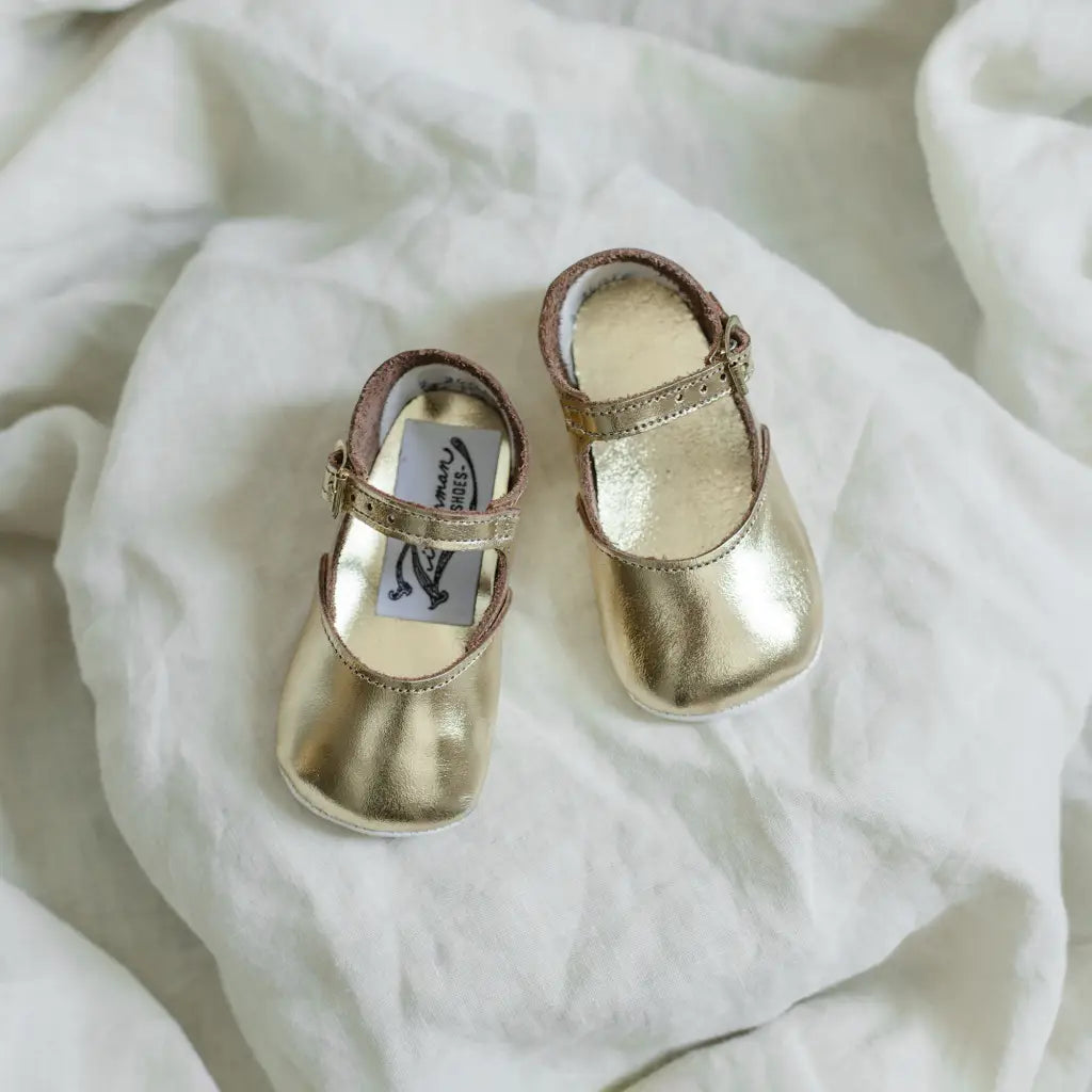 Soft Soled Mary Jane - Gold (white Soles)