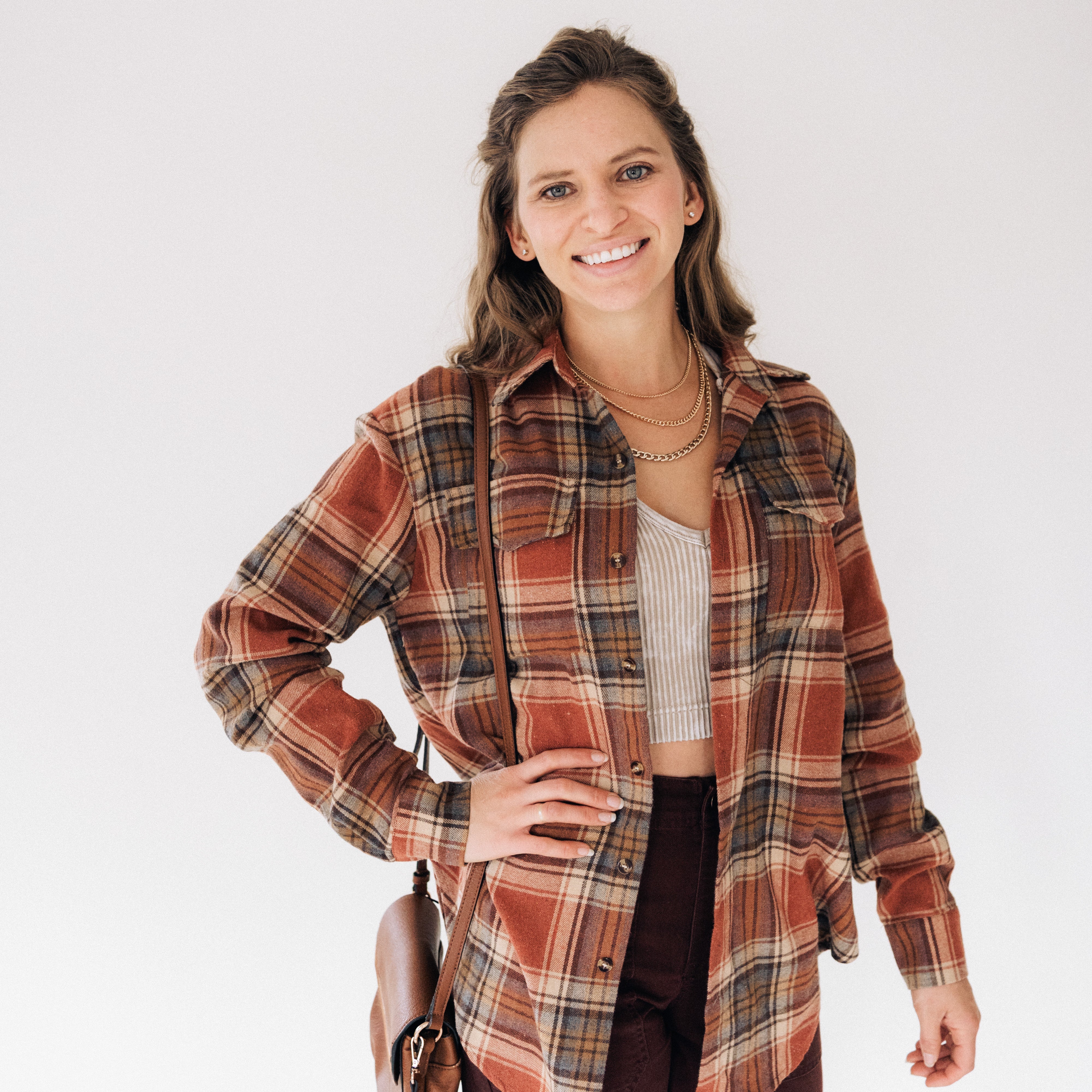 Lightweight Rust Flannel - Adult