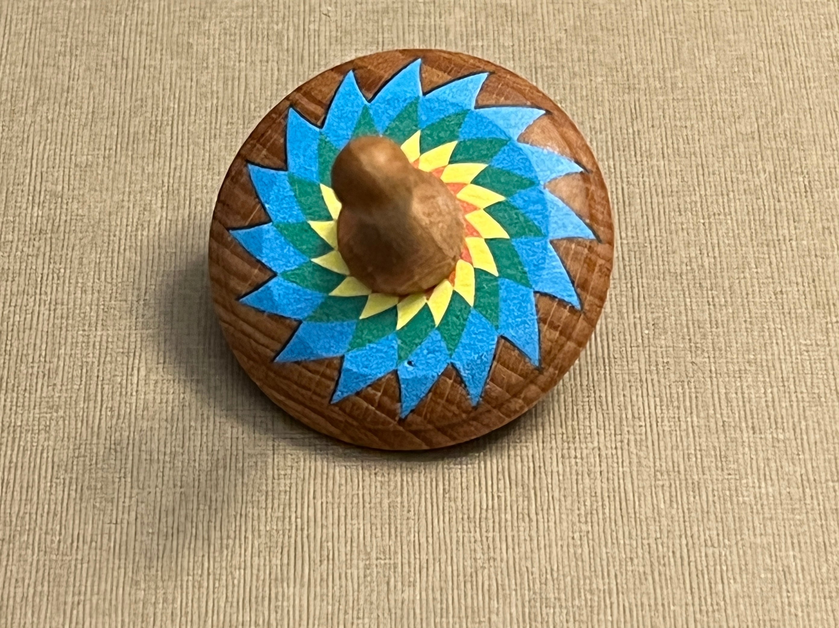 Wooden Spinning Top Toy Painted