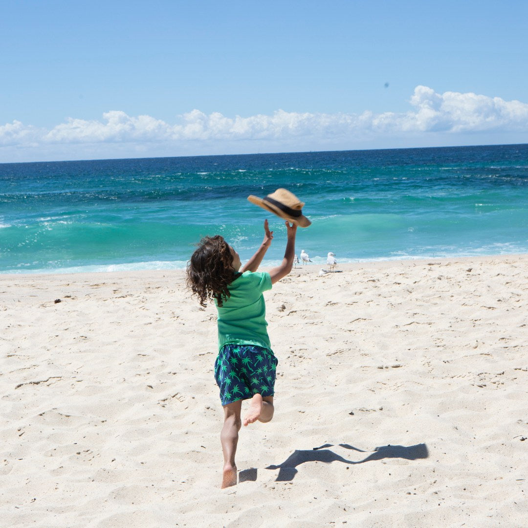 Navy & Spring Green Palms