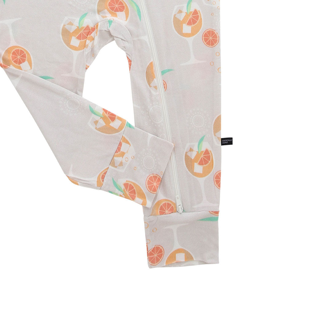 Amalfi Coast Aperol Spritz Gray Zippered Romper