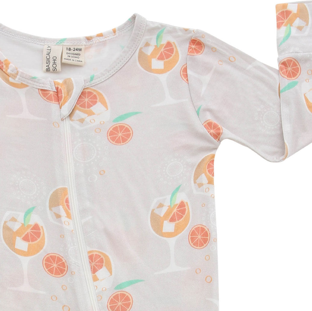 Amalfi Coast Aperol Spritz Gray Zippered Romper