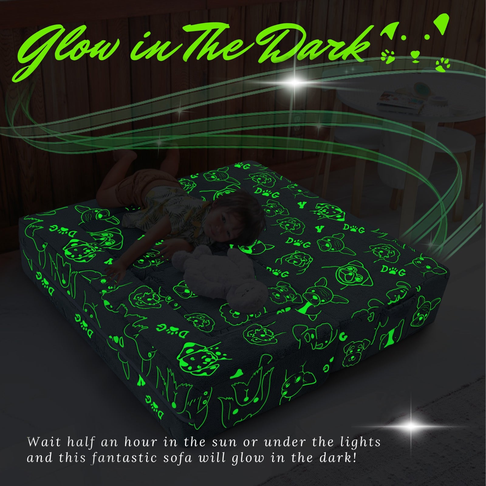 Convertible Kids Modular Couch-glow Pattern