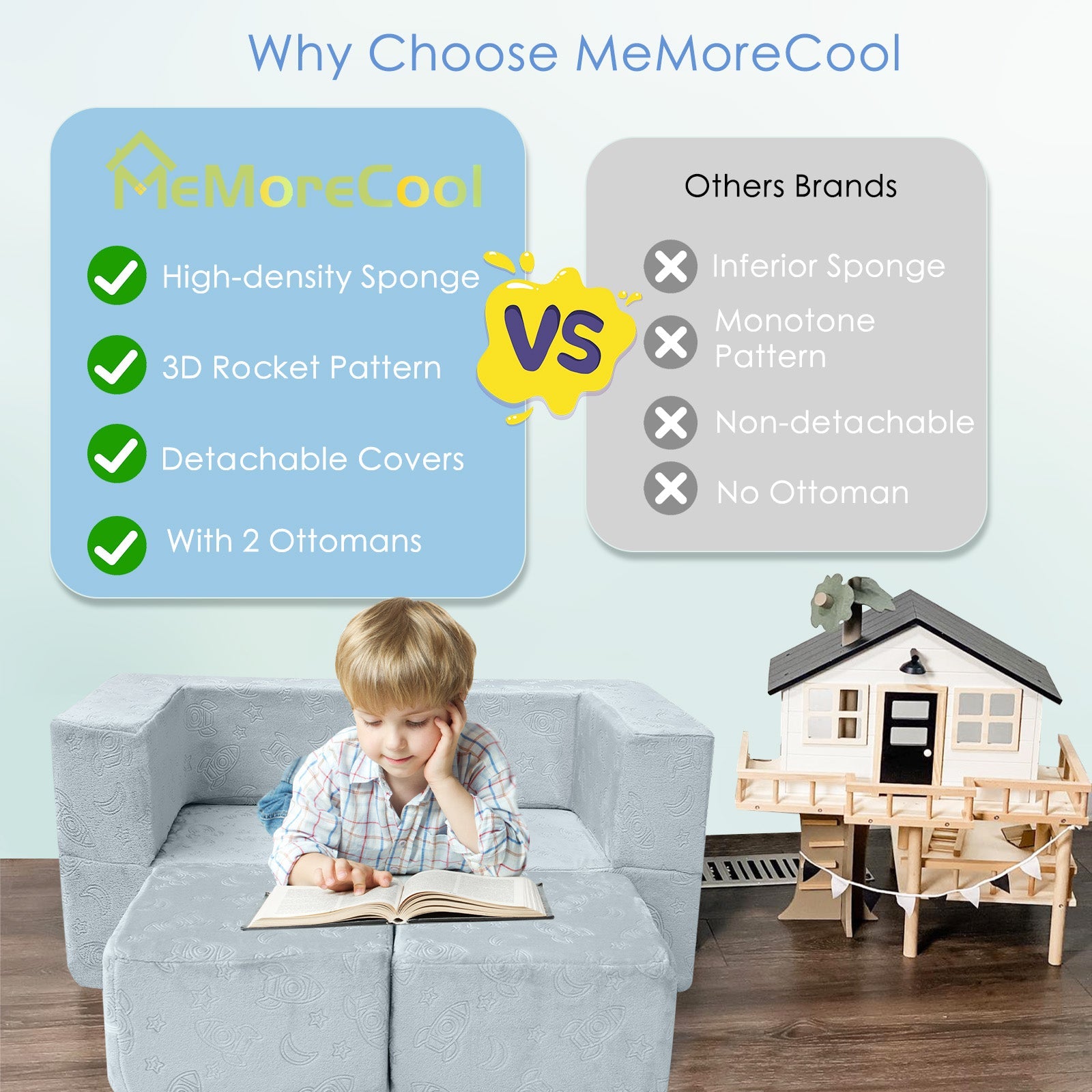 Convertible Kids Modular Couch-glow Pattern