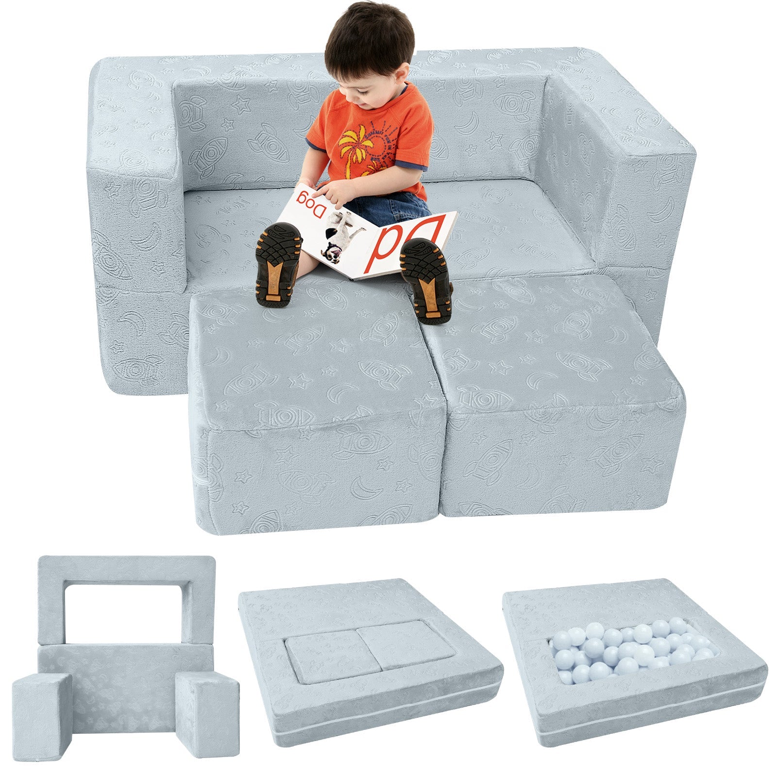 Convertible Kids Modular Couch-glow Pattern