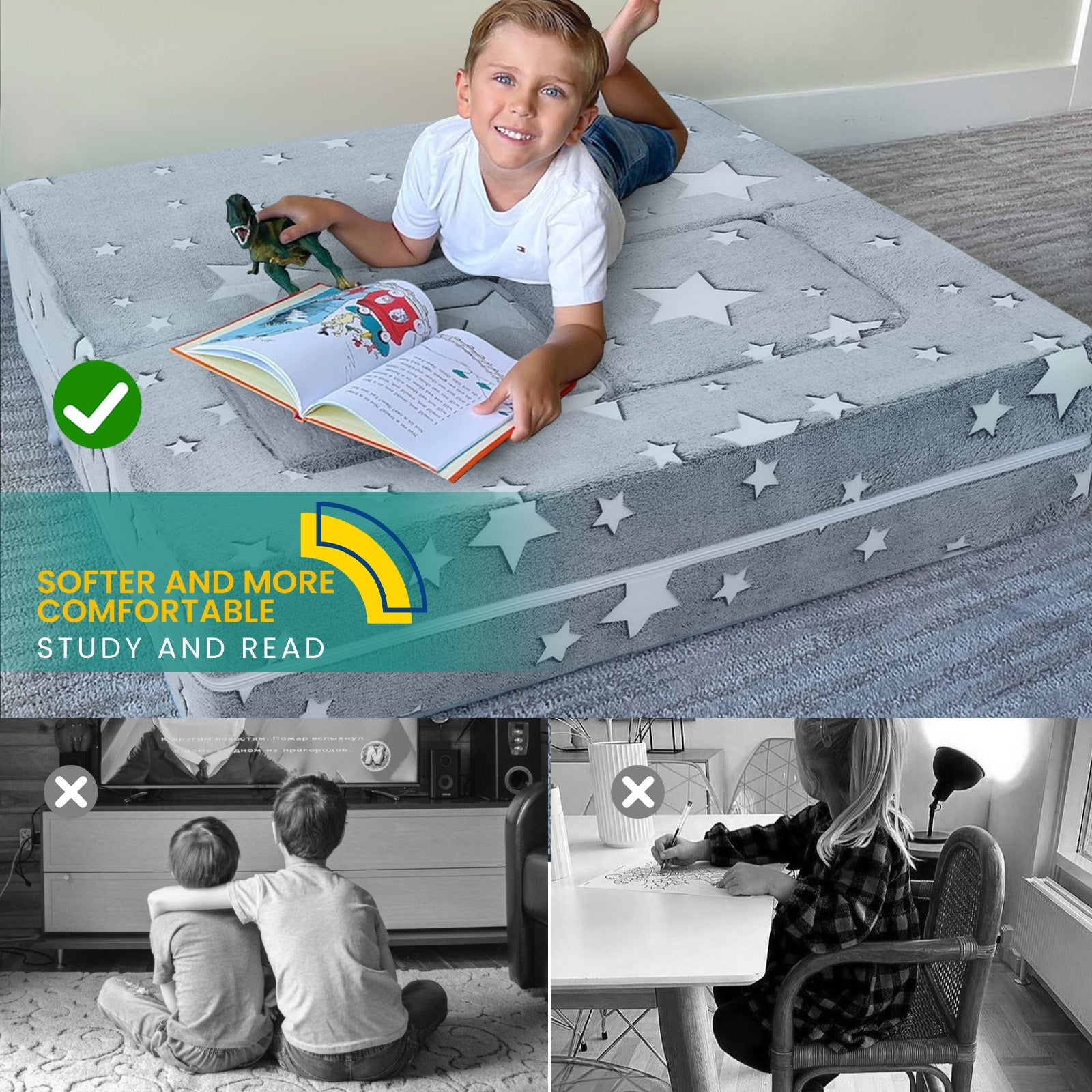 Convertible Kids Modular Couch-glow Pattern