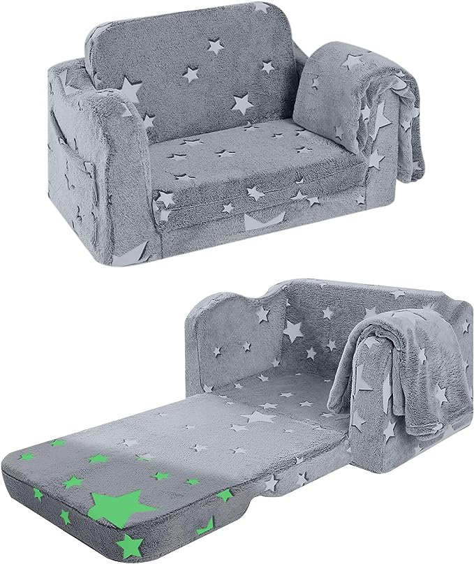Children's Fold Out Sofa With Blanket -glowsofa