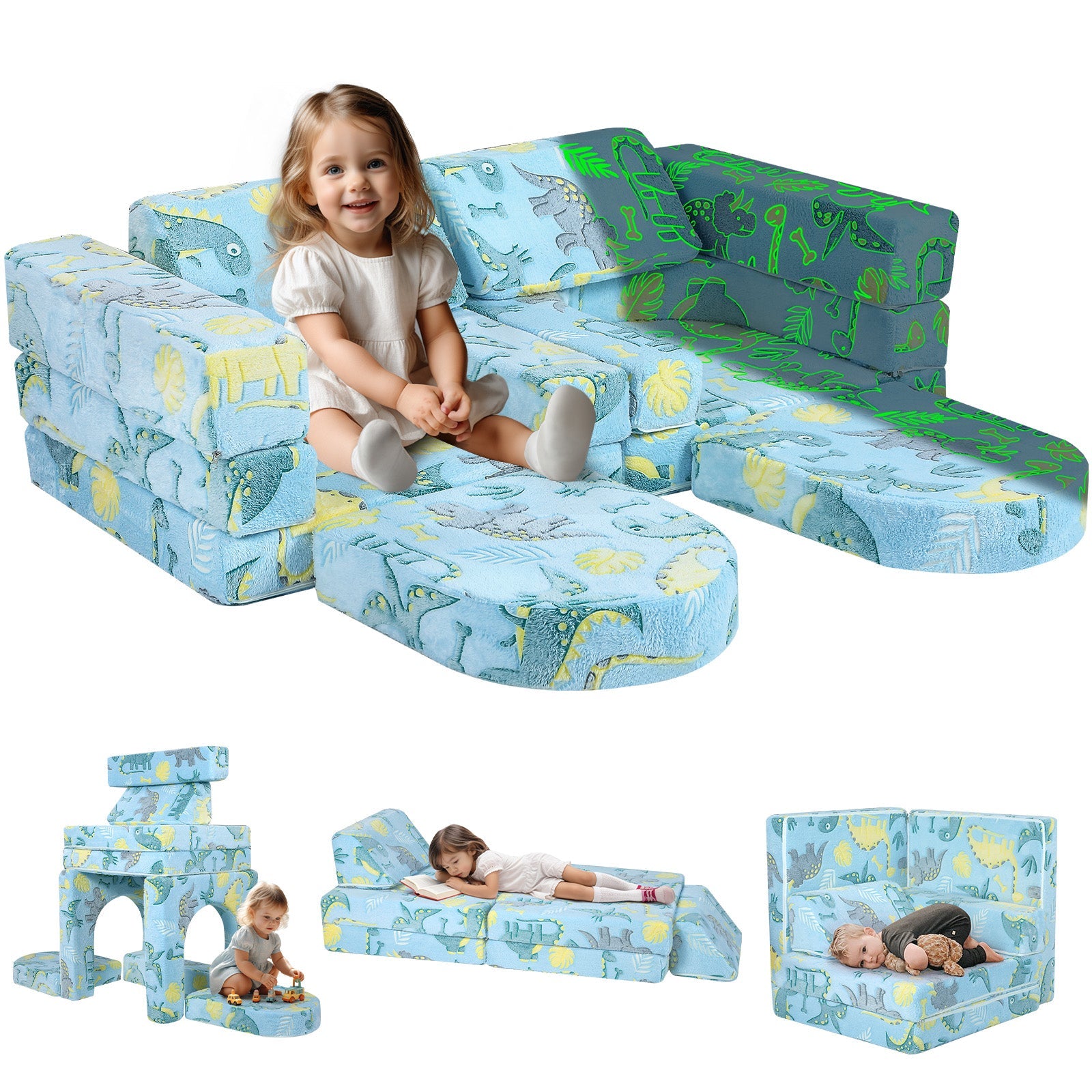 10-piece Kids Play Couch|glowsofa