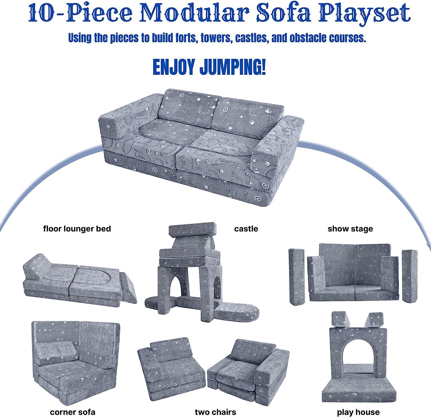 10-piece Kids Play Couch|glowsofa