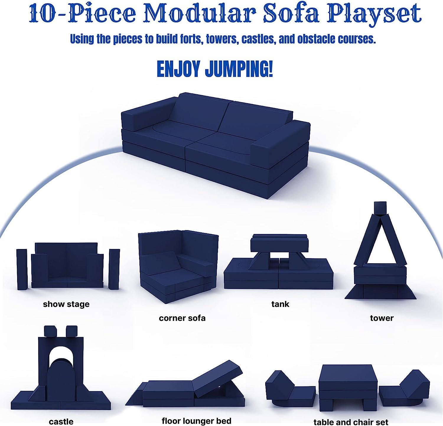 10-piece Kids Play Couch|glowsofa