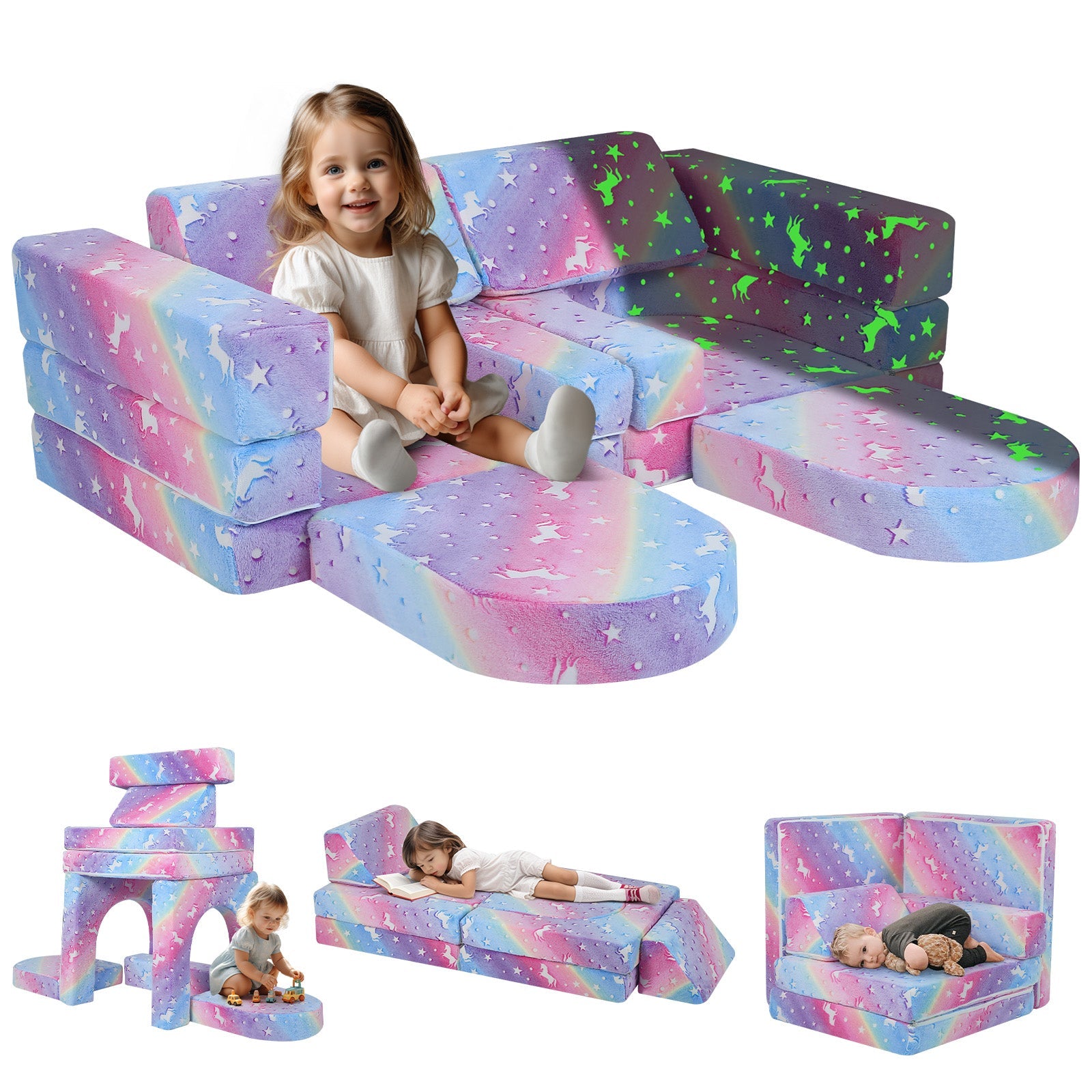 10-piece Kids Play Couch|glowsofa