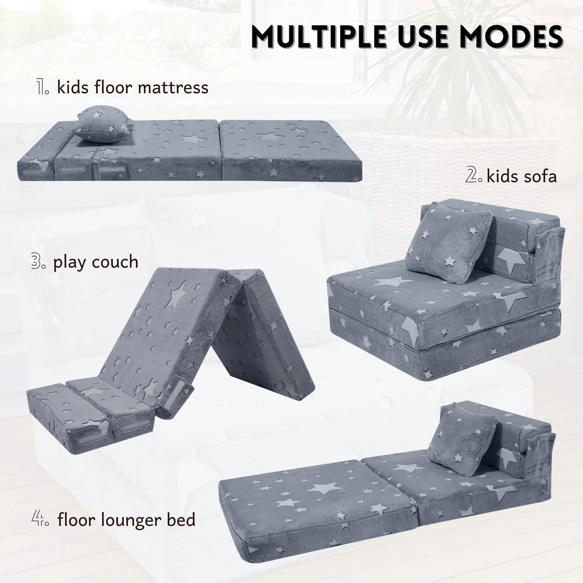 Convertible Kids Foldable Floor Mattress