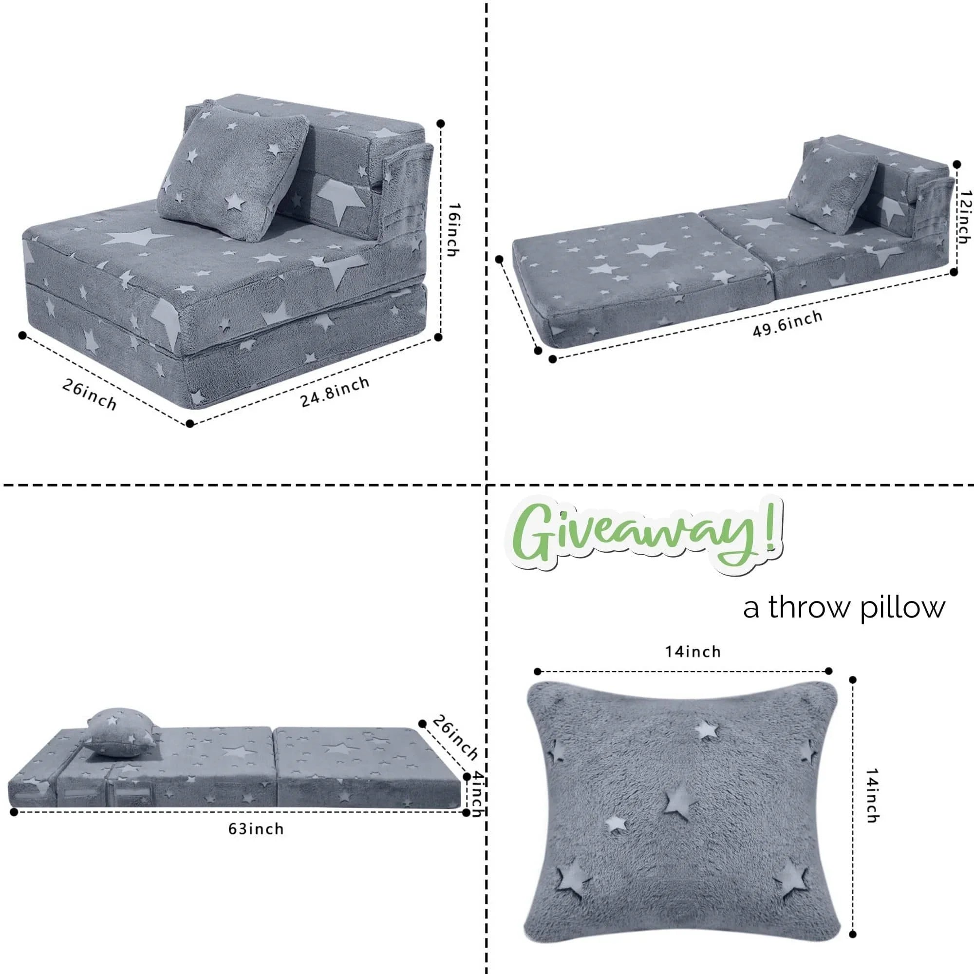 Convertible Kids Foldable Floor Mattress