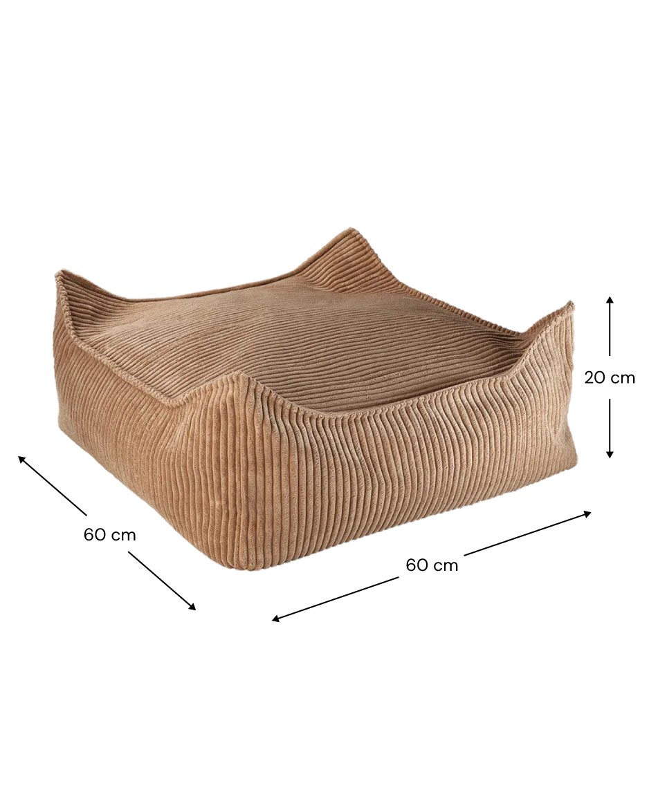 Toffee Beanbag Chair And Ottoman Set