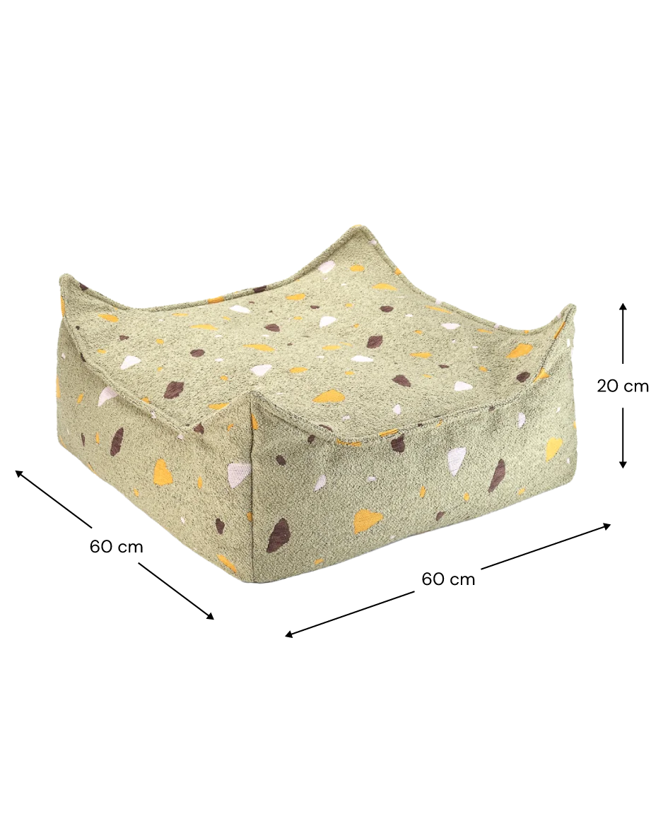 Terrazzo Moss Beanbag Chair And Ottoman Set