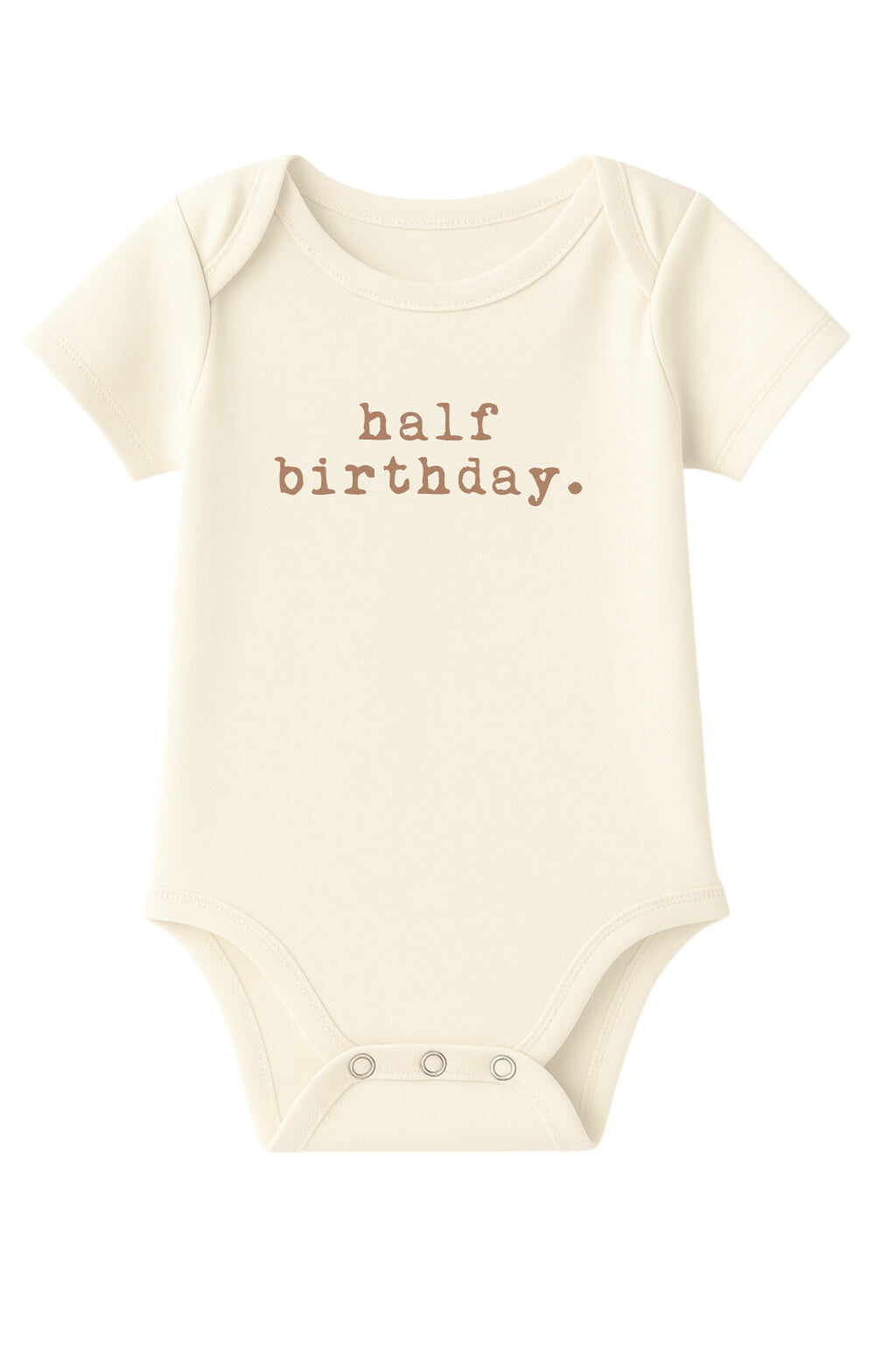 Half Birthday Clay Organic Cotton Baby Bodysuit Short Sleeve