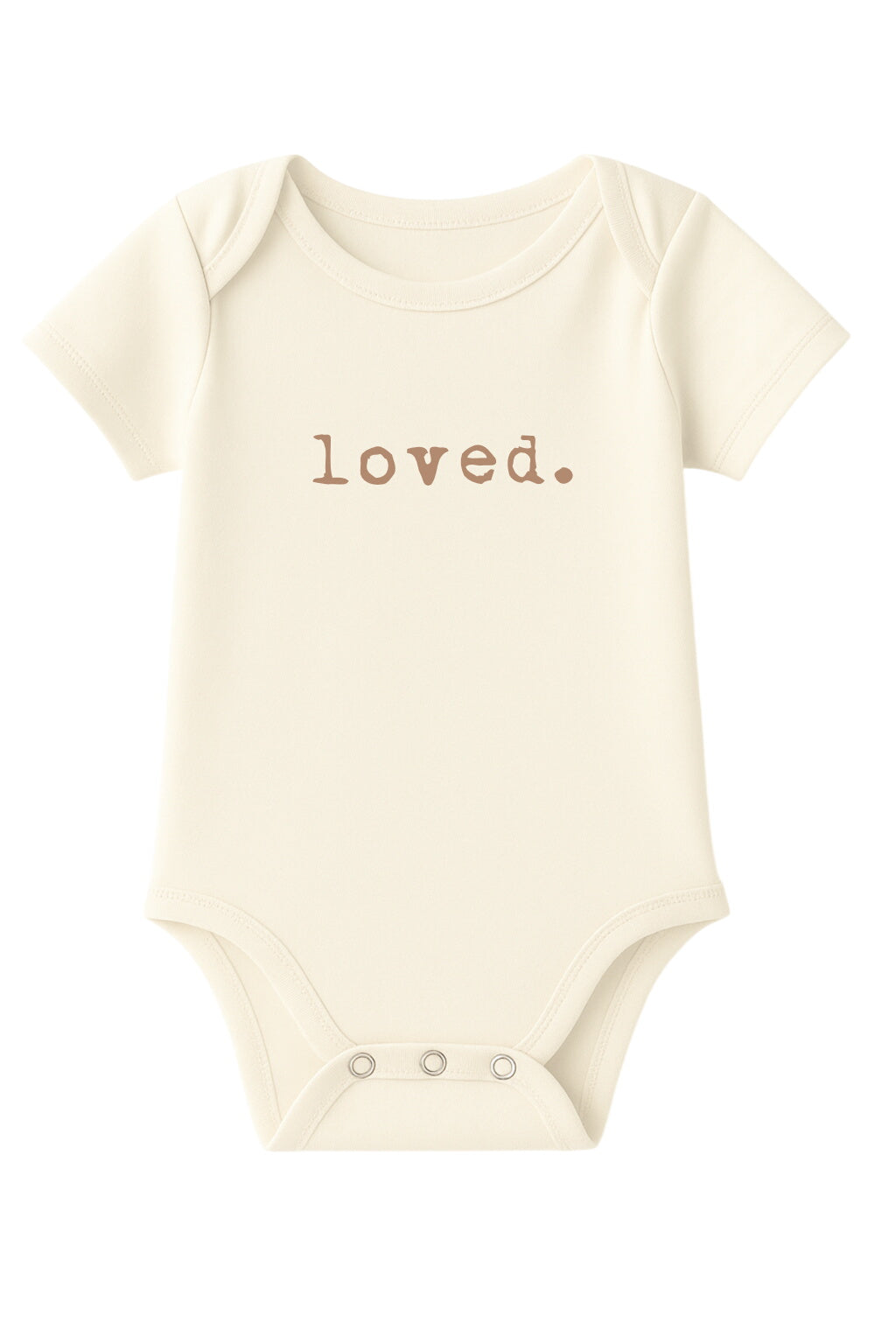 Loved. Clay Organic Cotton Baby Bodysuit Short Sleeve