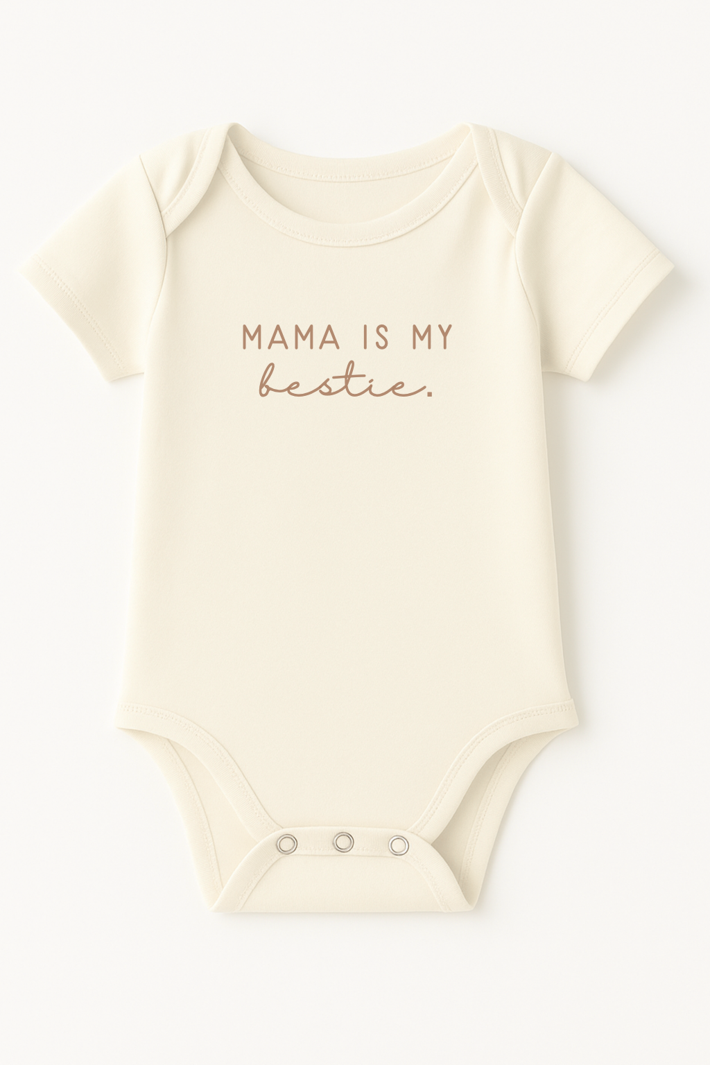 Mama Is My Bestie Clay Organic Cotton Baby Bodysuit Short Sleeve
