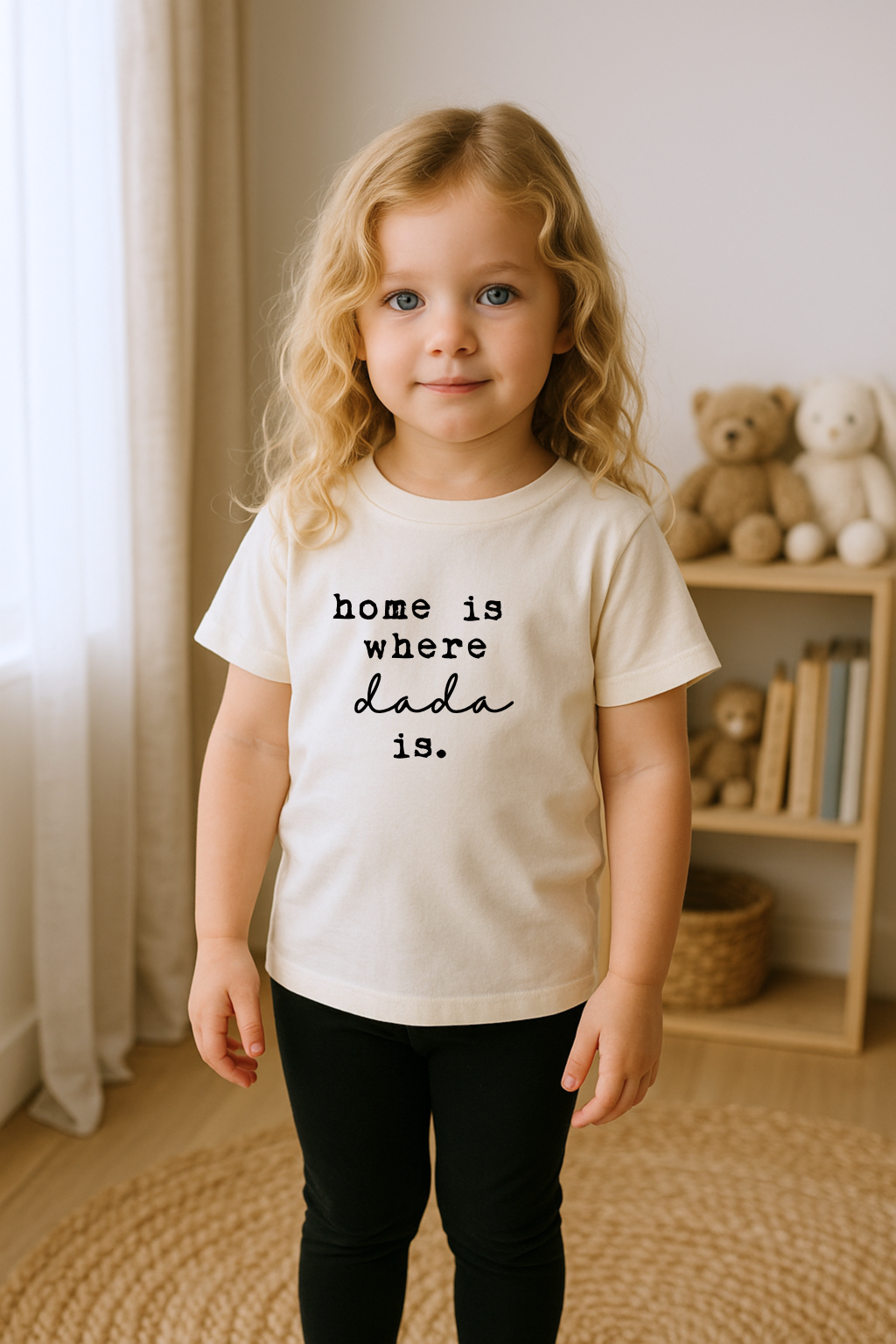 Home Is Where Dada Is Organic Cotton Kids Tee Short Sleeve