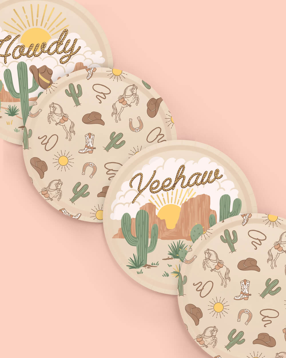Wild Wild West Plates - 24 Paper Plates