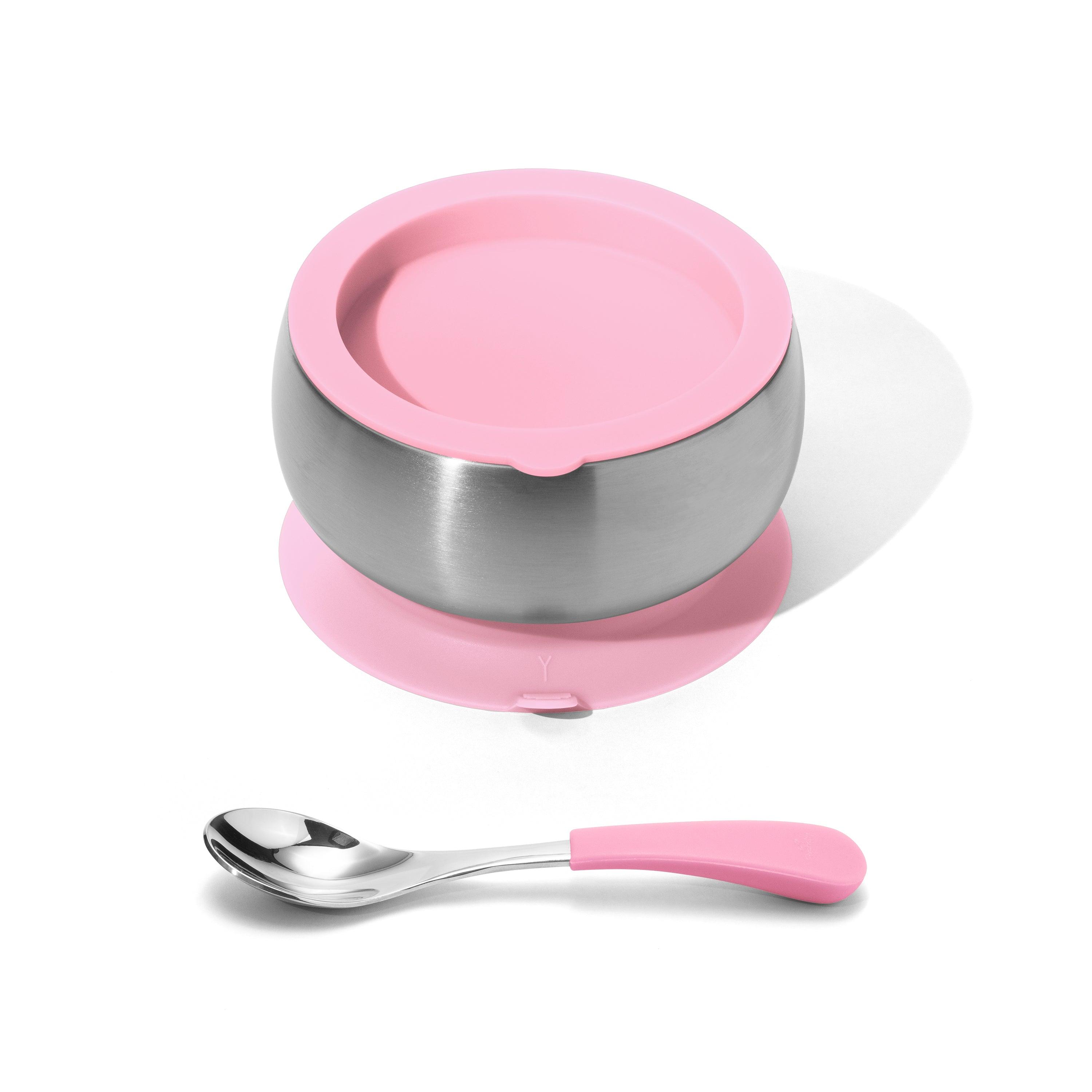 Avanchy Stainless Steel Baby Bowl With Spoon Combo + Air Tight Lid