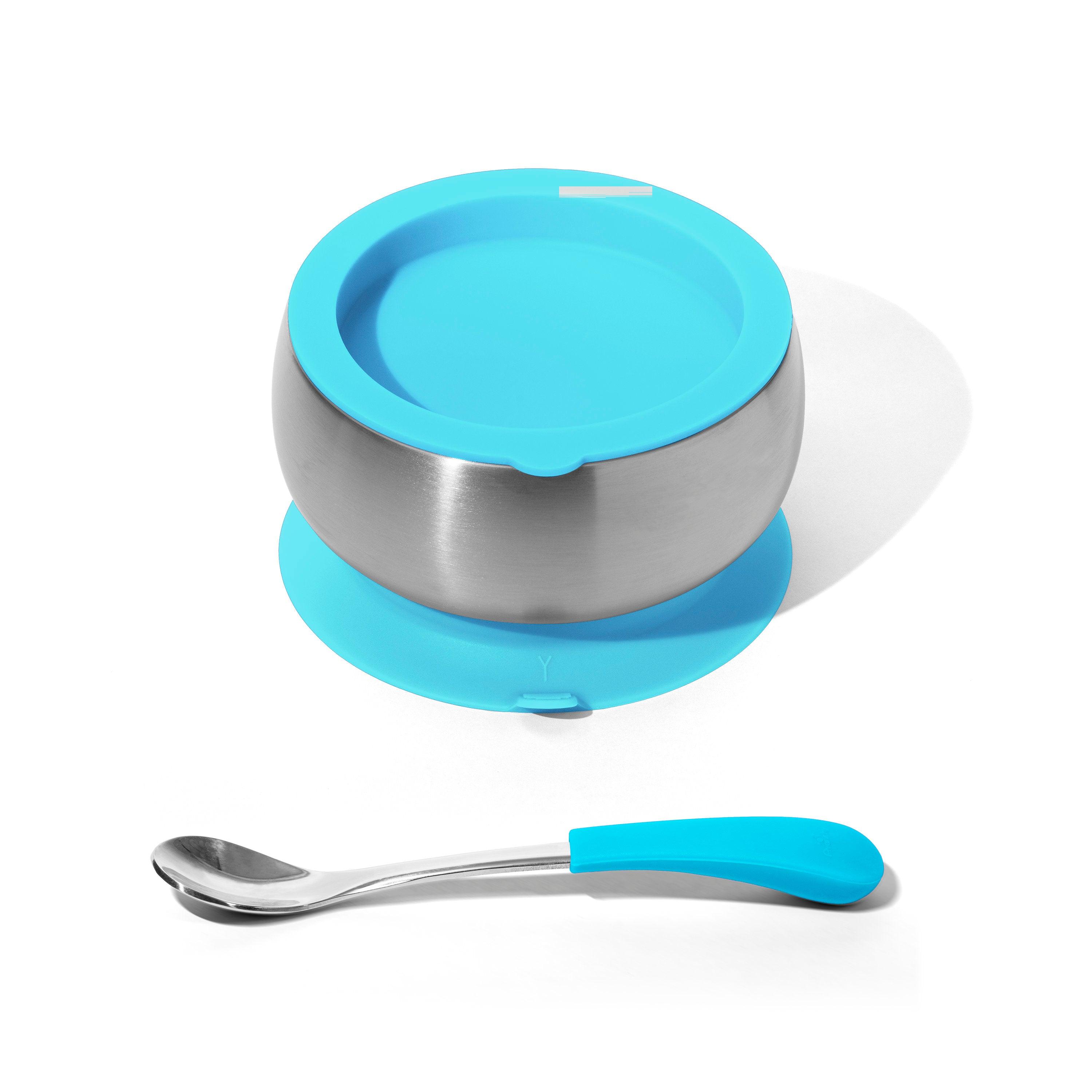 Avanchy Stainless Steel Baby Bowl With Spoon Combo + Air Tight Lid