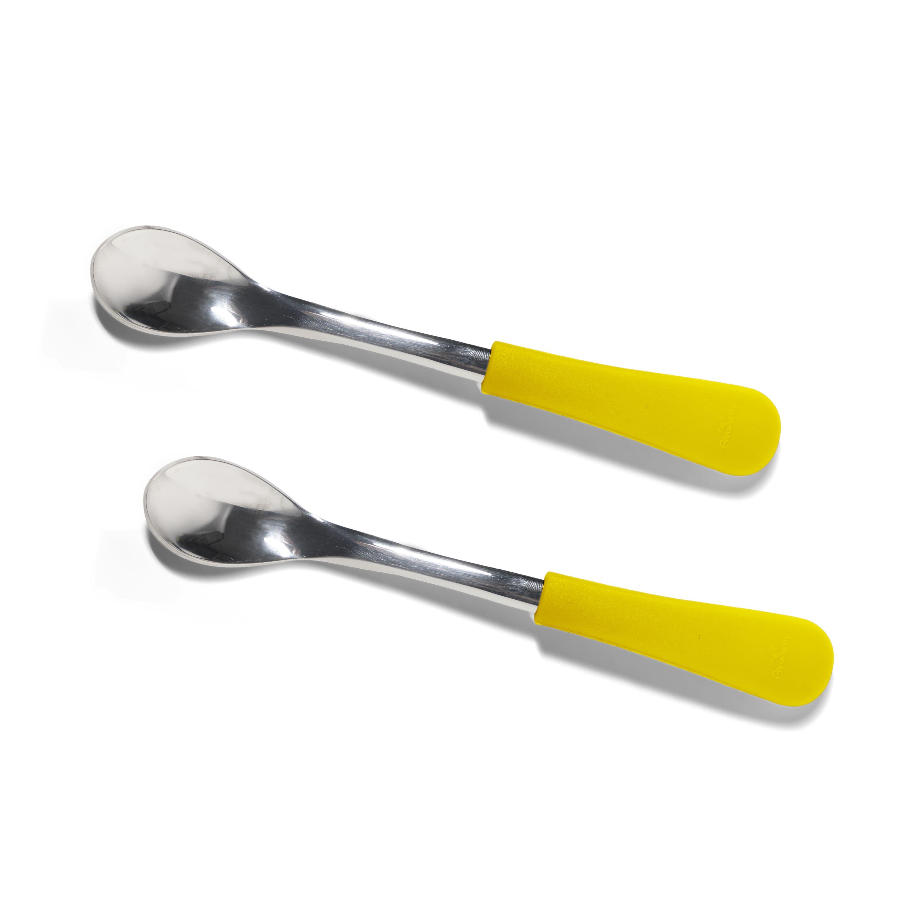 Avanchy Stainless Steel Infant Spoons 2 Pack. (Younger Babies)