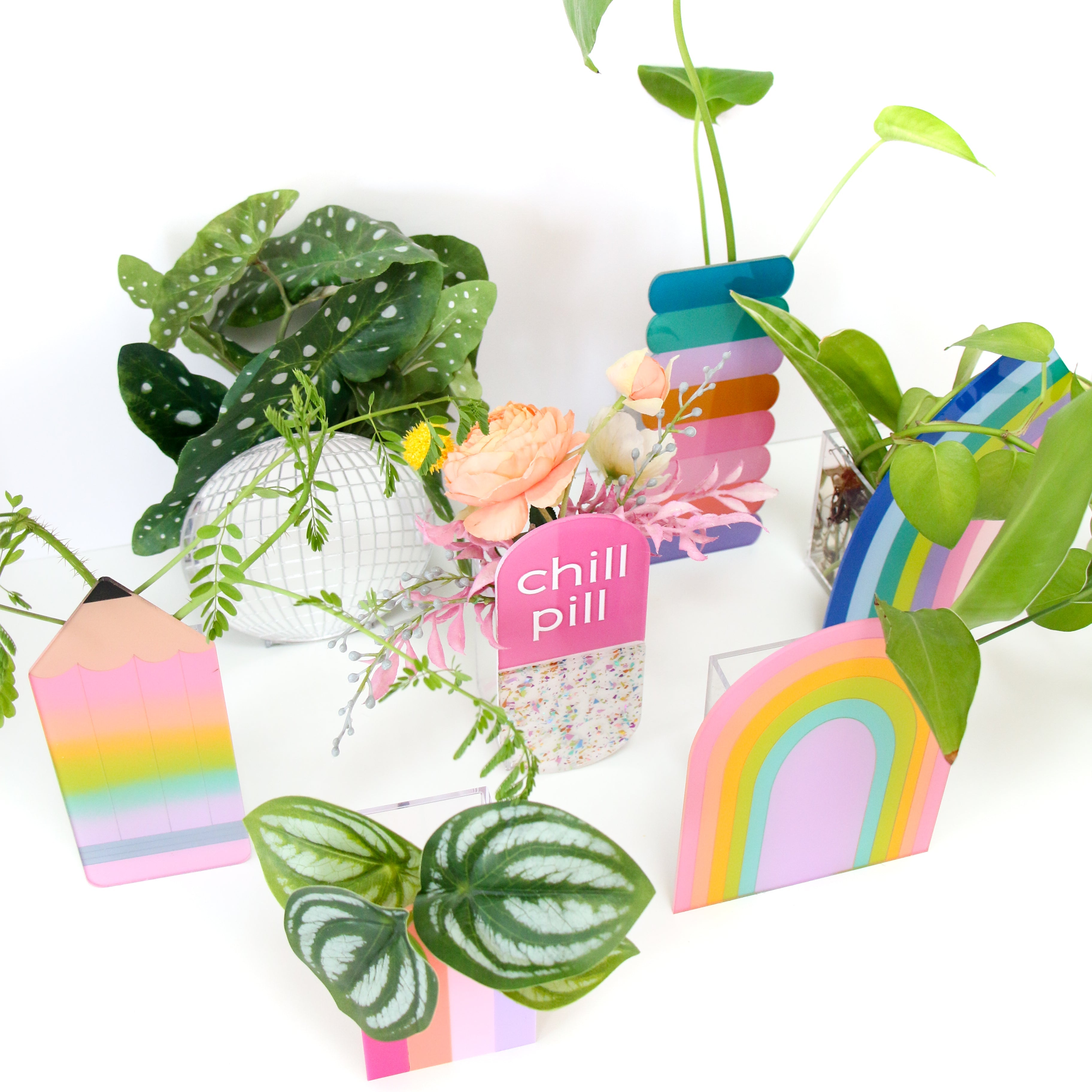 Pastel Rainbow Standing Propagation Planter