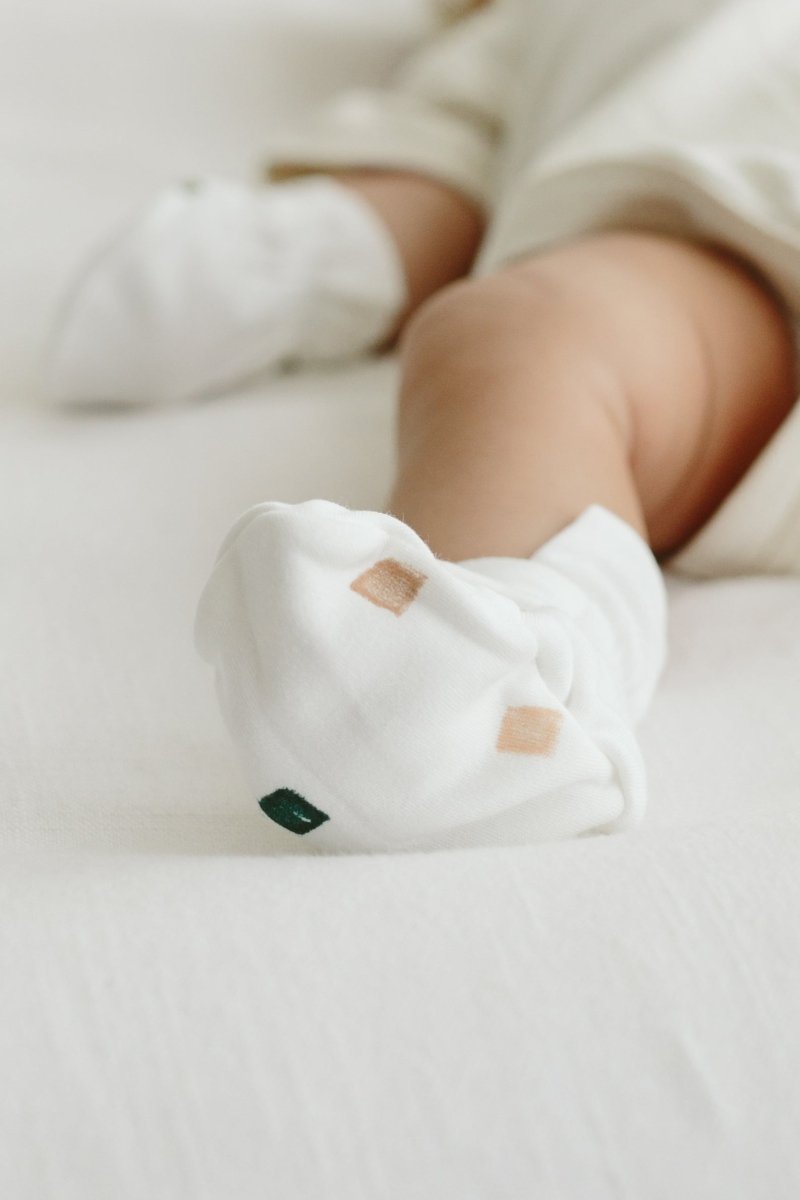 Stay On 2-pack Boots | City Blocks + Sandstone — Bamboo Organic Cotton Blend, 0–6m