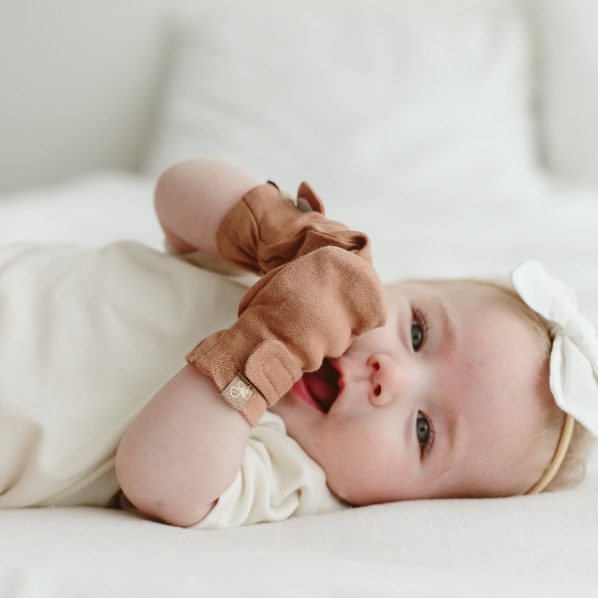 Stay On 3-pack Mitts | Lavender + Dandelion + High Prairie — Bamboo Organic Cotton Blend, 0–6m