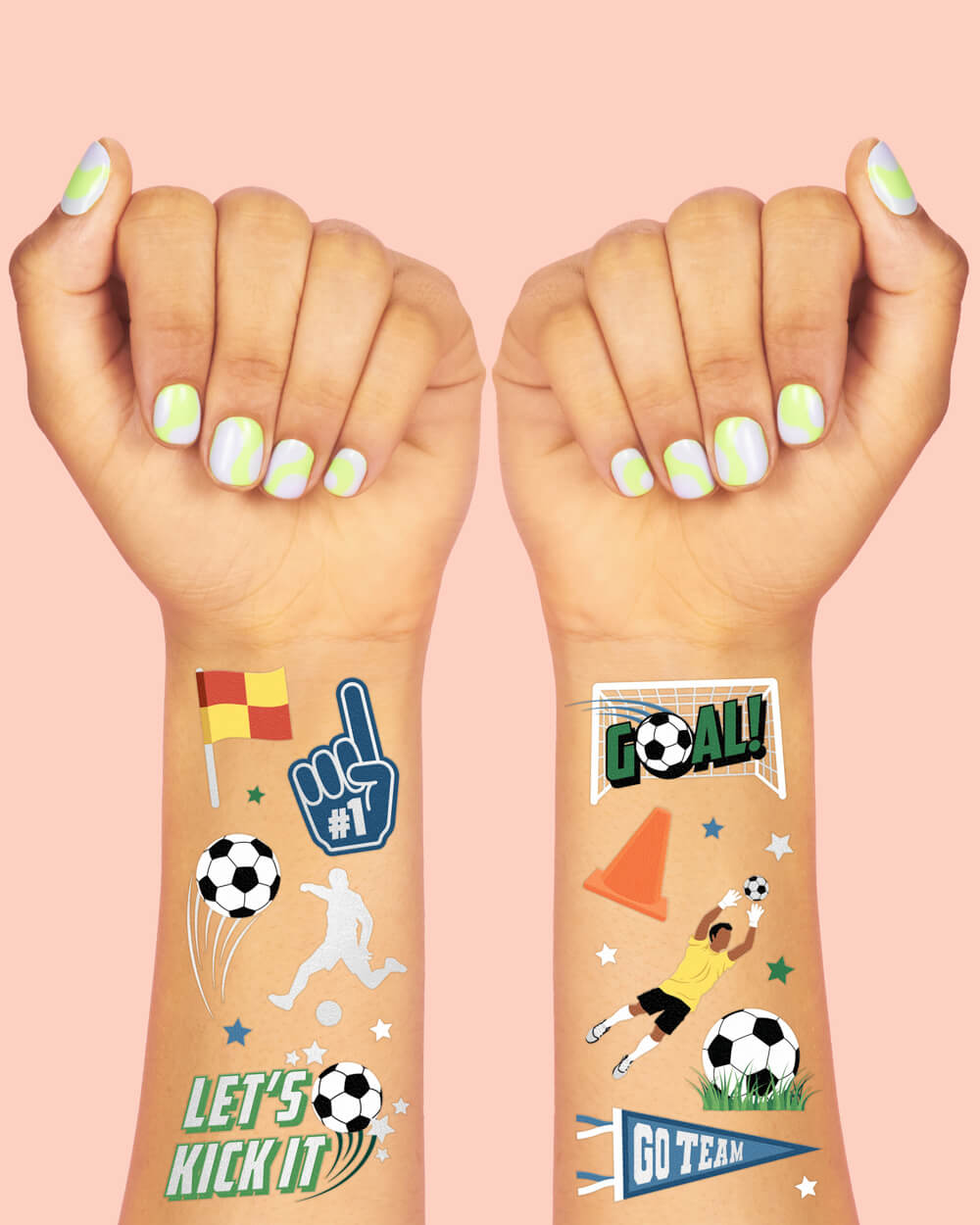 Soccer Tats - 54 Foil Temporary Tattoos