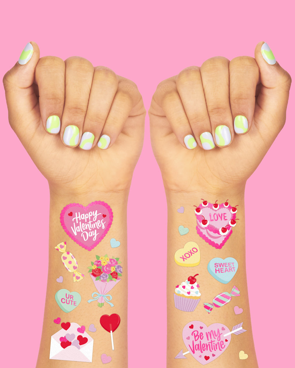 Be Mine Tats - 60 Foil Temporary Tattoos