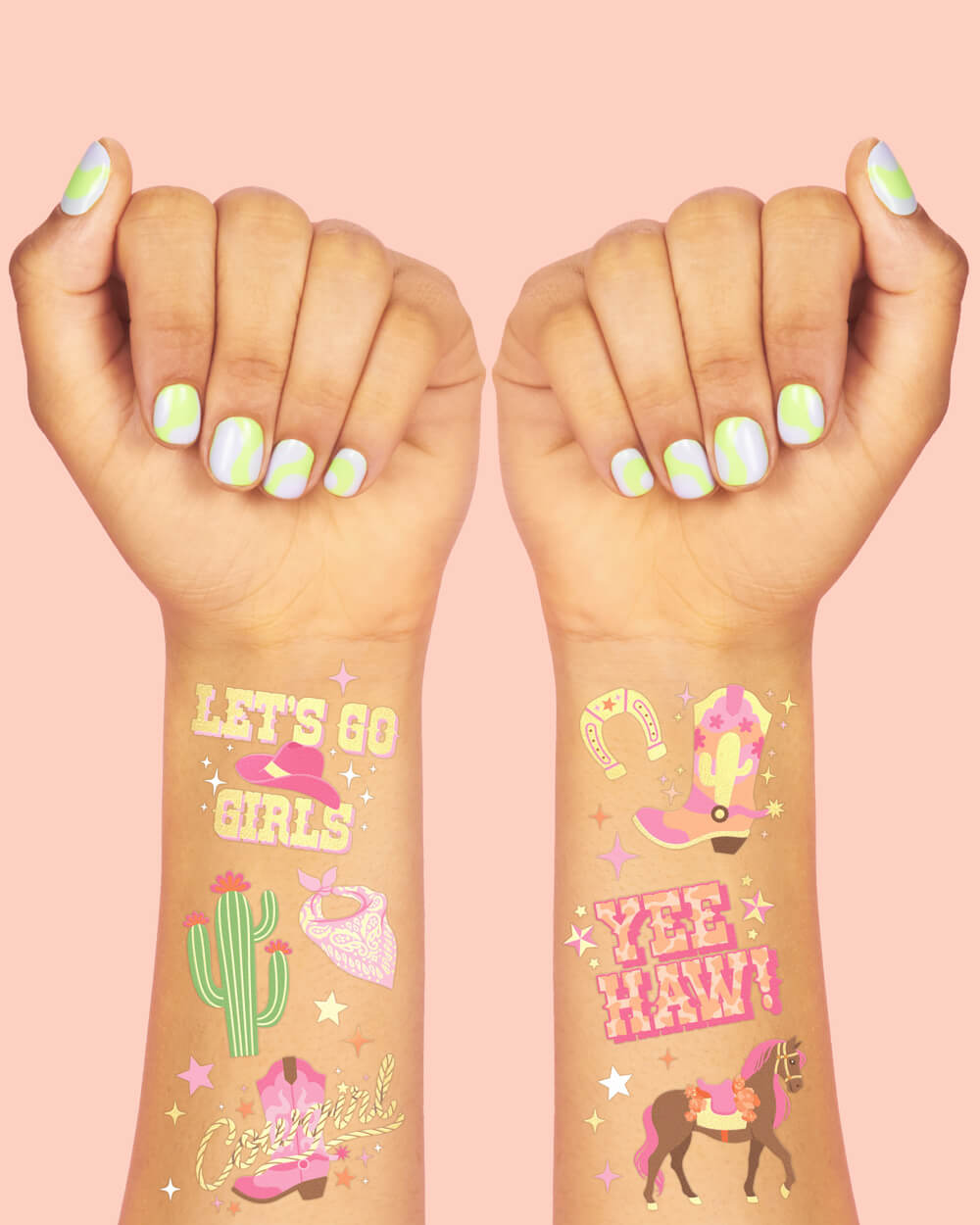 Cowgirl Tats - 46 Foil Temporary Tattoos