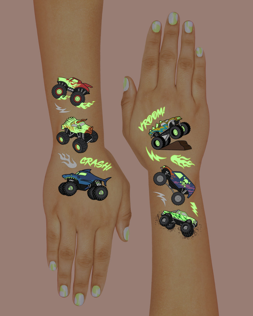 Party Crasher Glo Tats - 50 Foil Temporary Tattoos