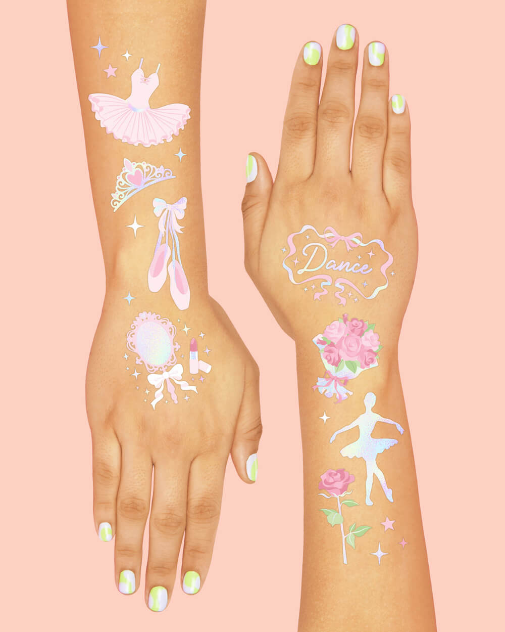 Little Dancer Tats - 50 Foil Temporary Tattoos