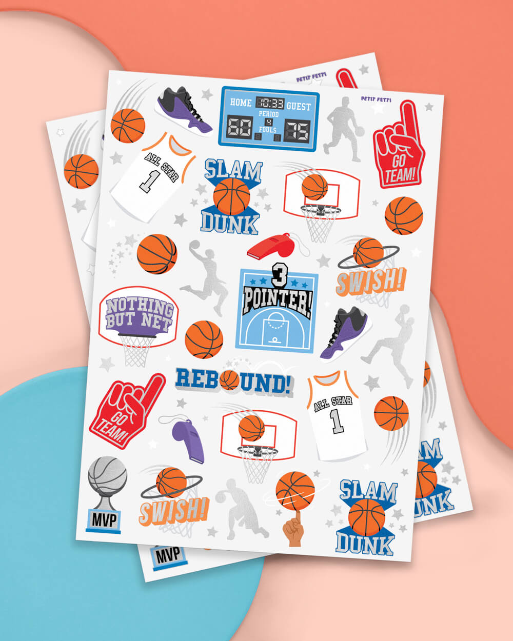 Basketball Tats - 58 Foil Temporary Tattoos