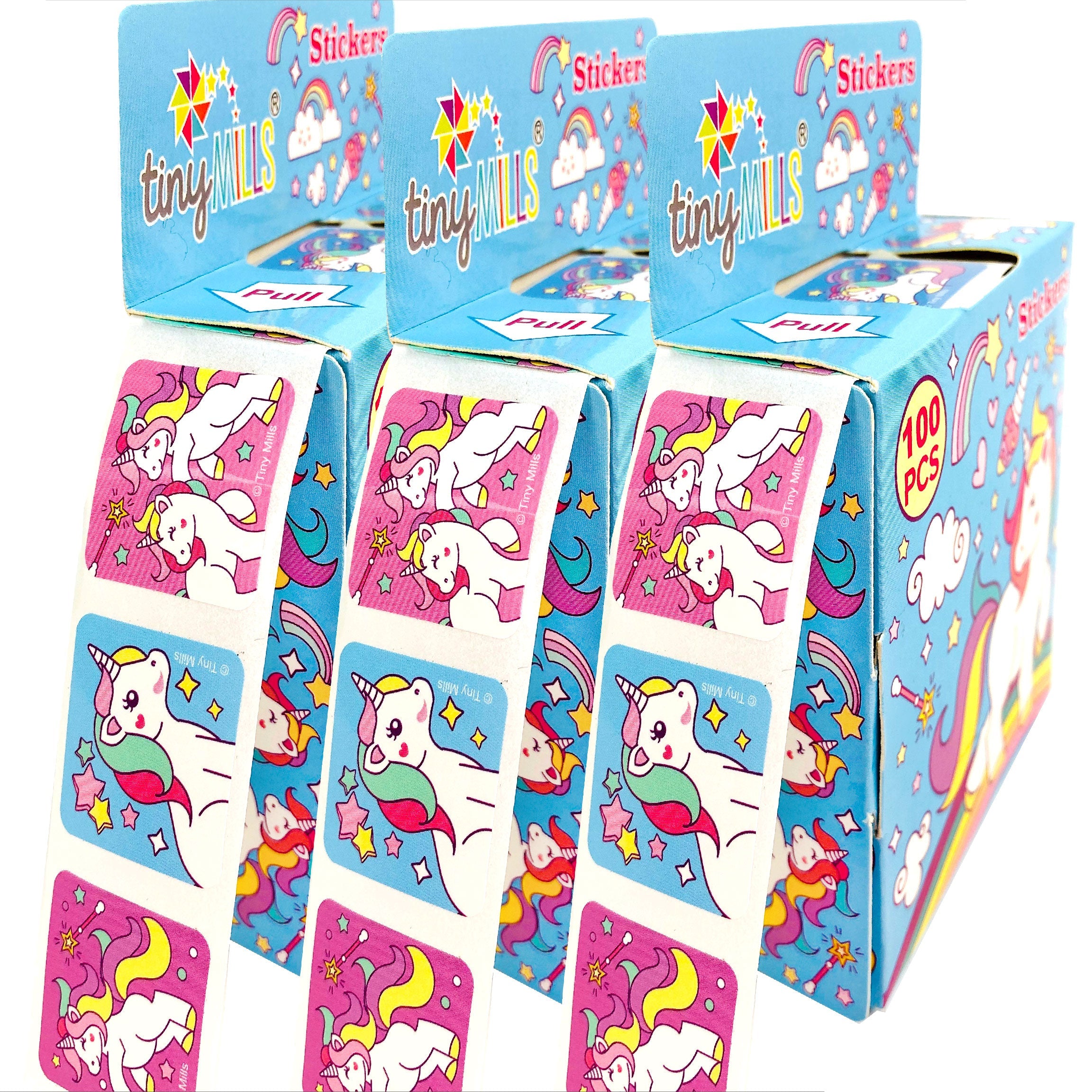 Unicorn Stickers 100 Stickers/dispenser, Pack Of 1, 6 Or 12 Dispensers