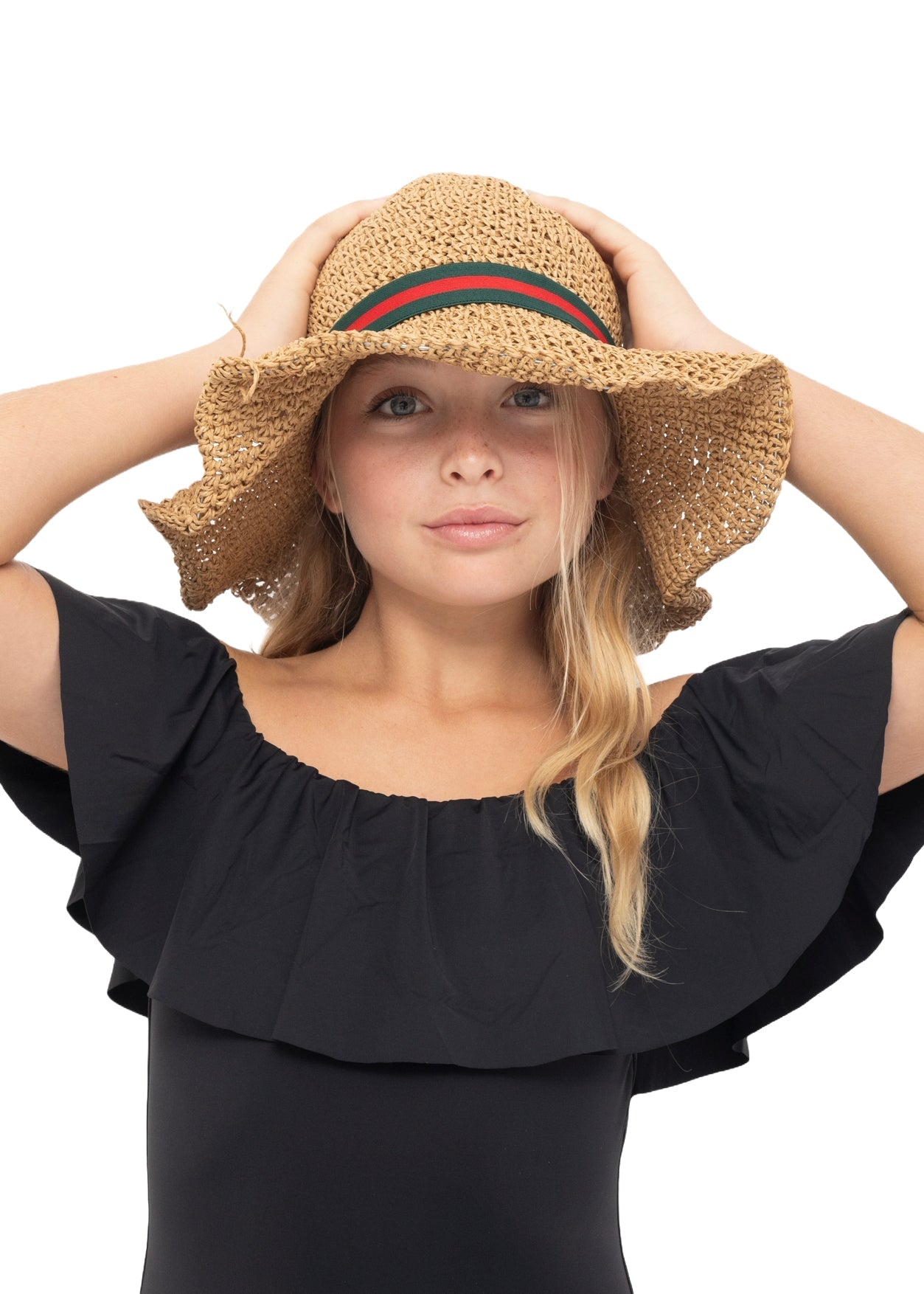 Straw Hat With Stripe