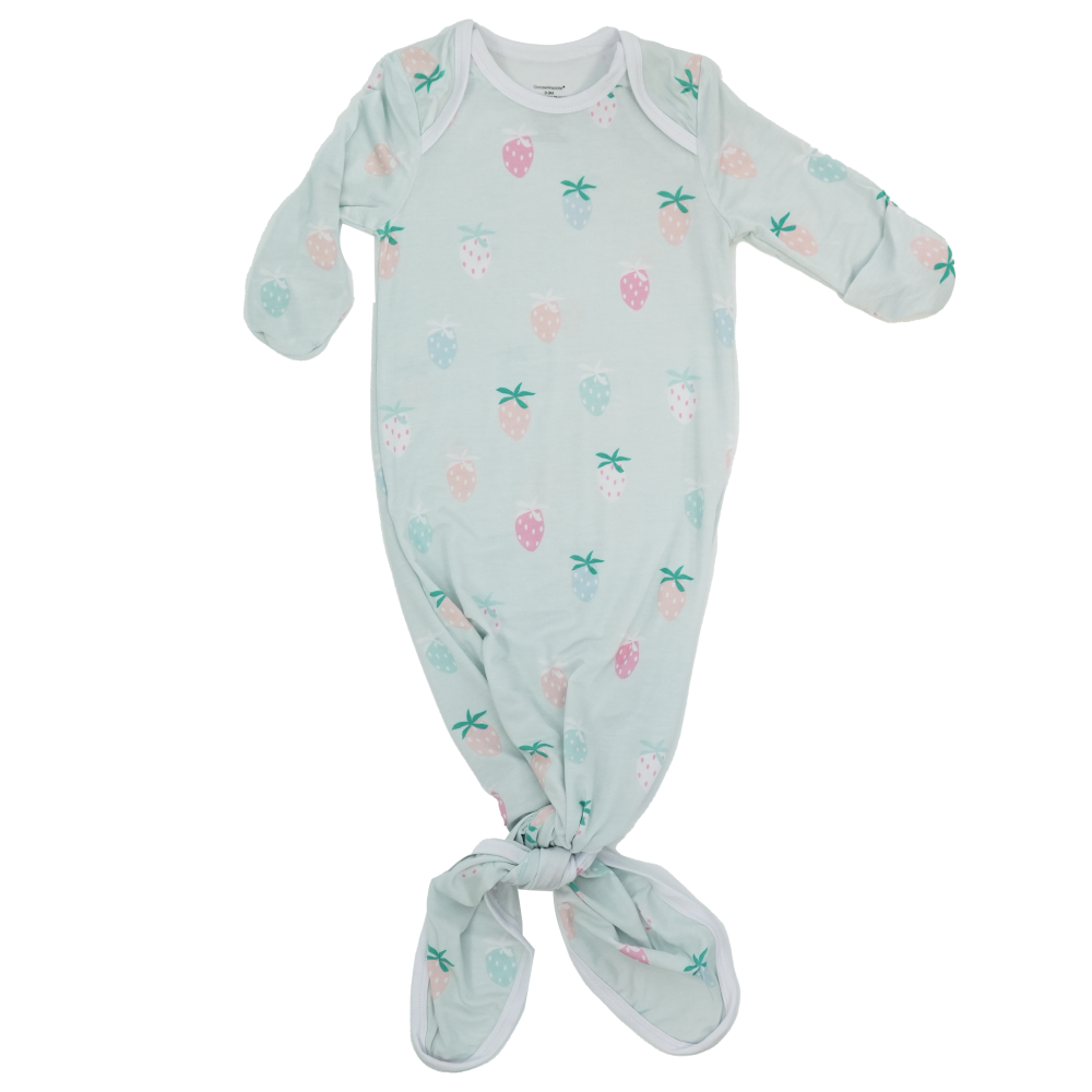 Strawberry Print Knotted Gown 0-3 Months