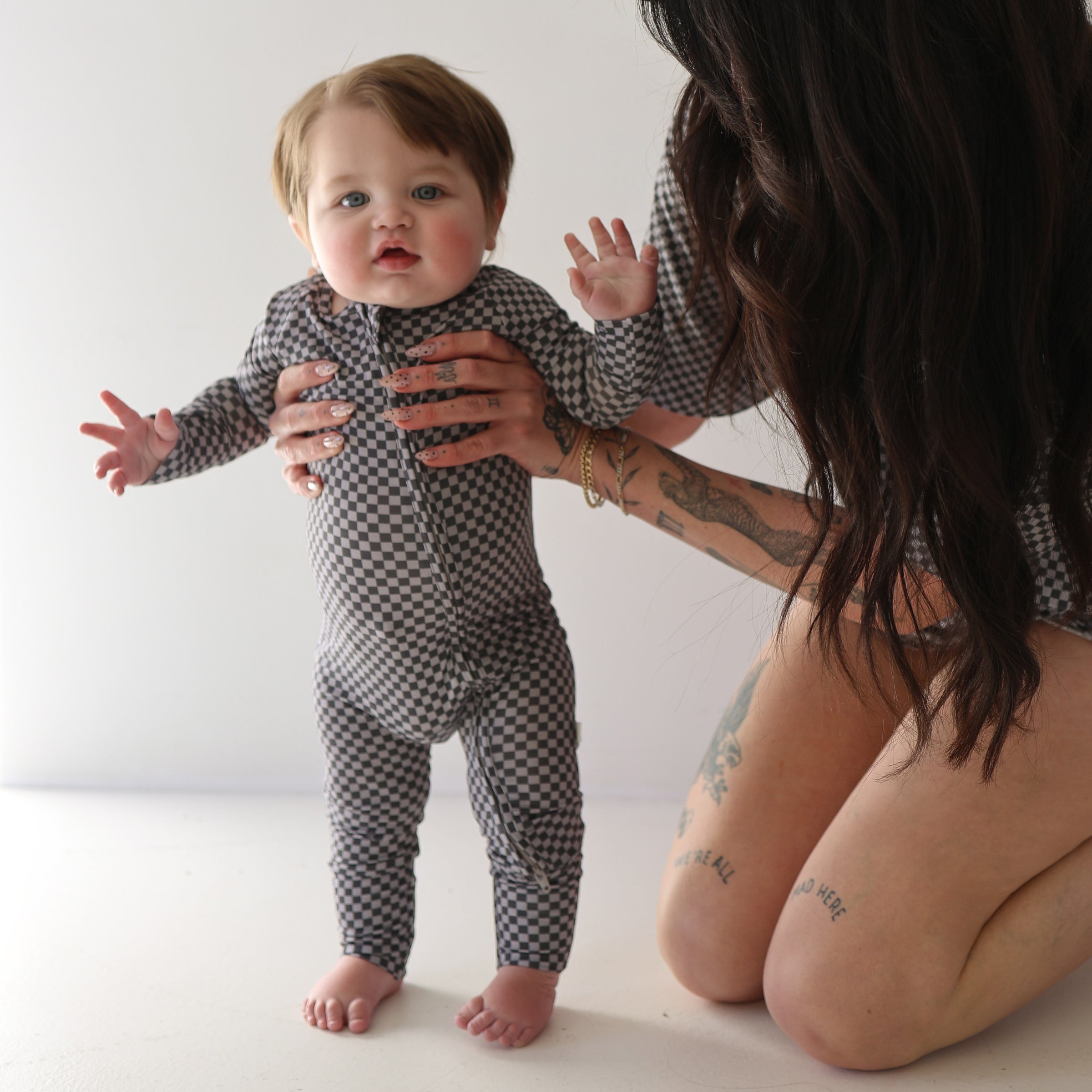 Bamboo Zip Pajamas | Street Micro Check