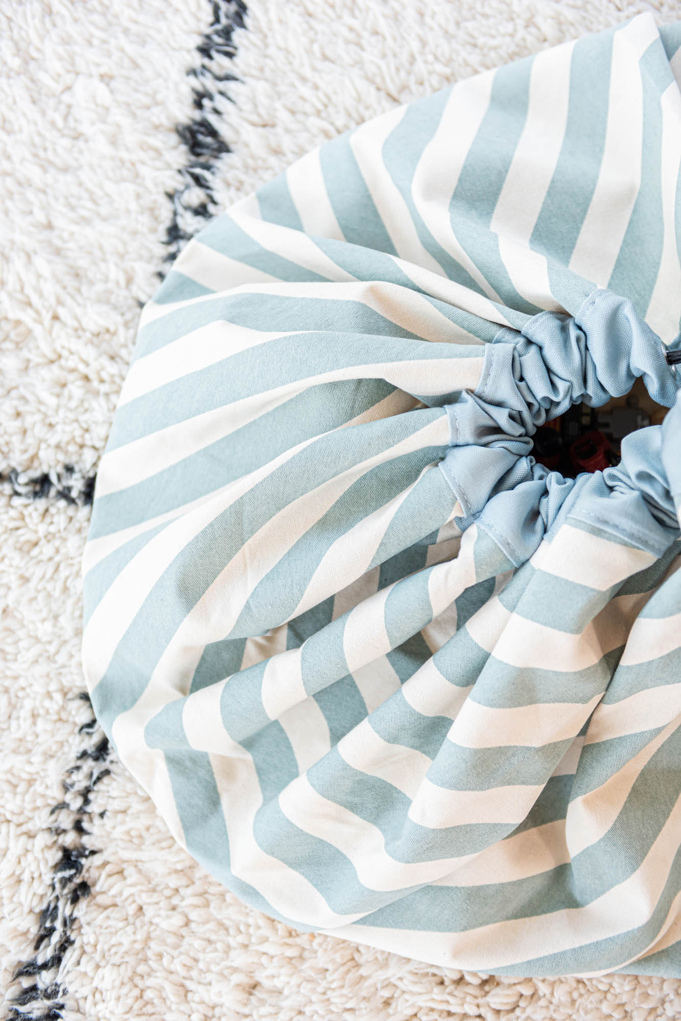 Stripes Green Toy Storage Bag