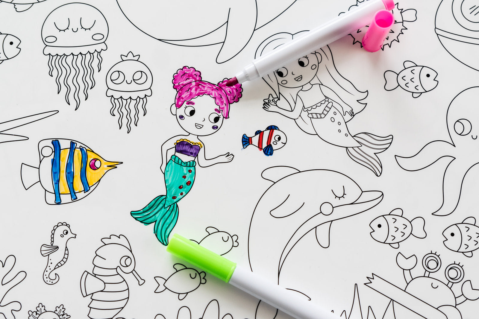 Silicone Reusable Coloring Placemat - 5 New Designs