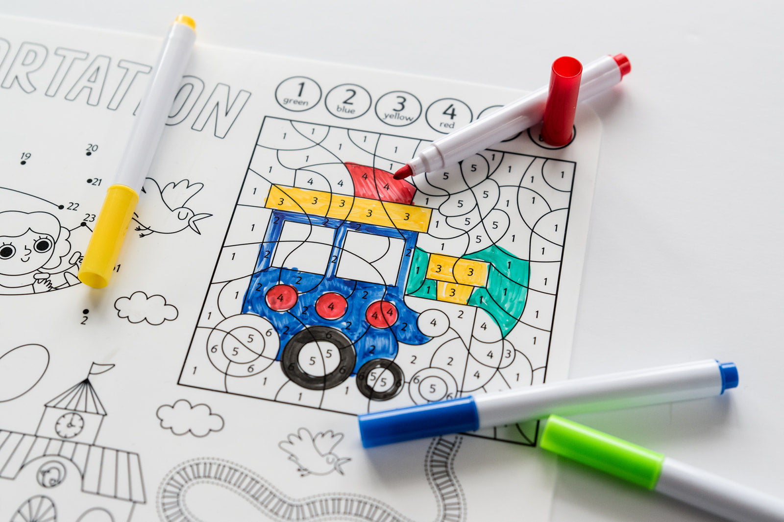Silicone Reusable Coloring Placemat - 5 New Designs