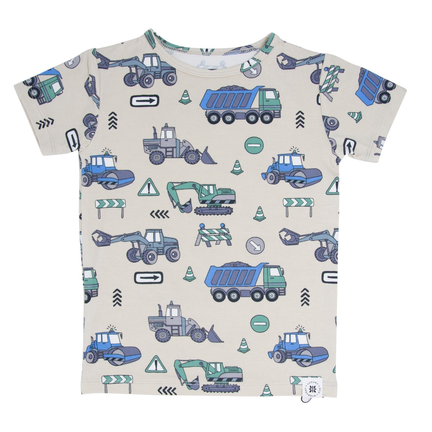 Trucks Diggers Construction Summer Pajama Set