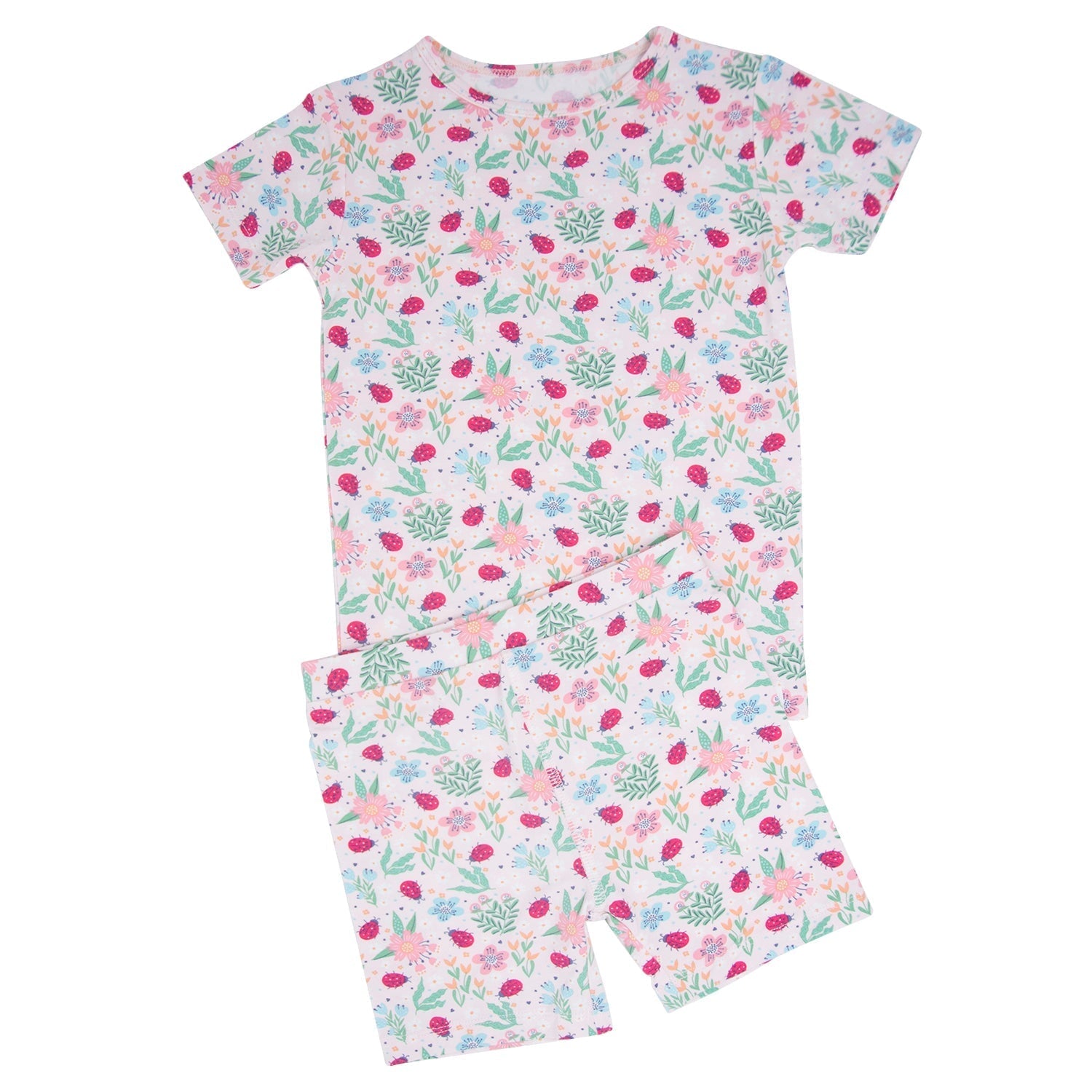 Ladybug Flower Garden Summer Pajama Set