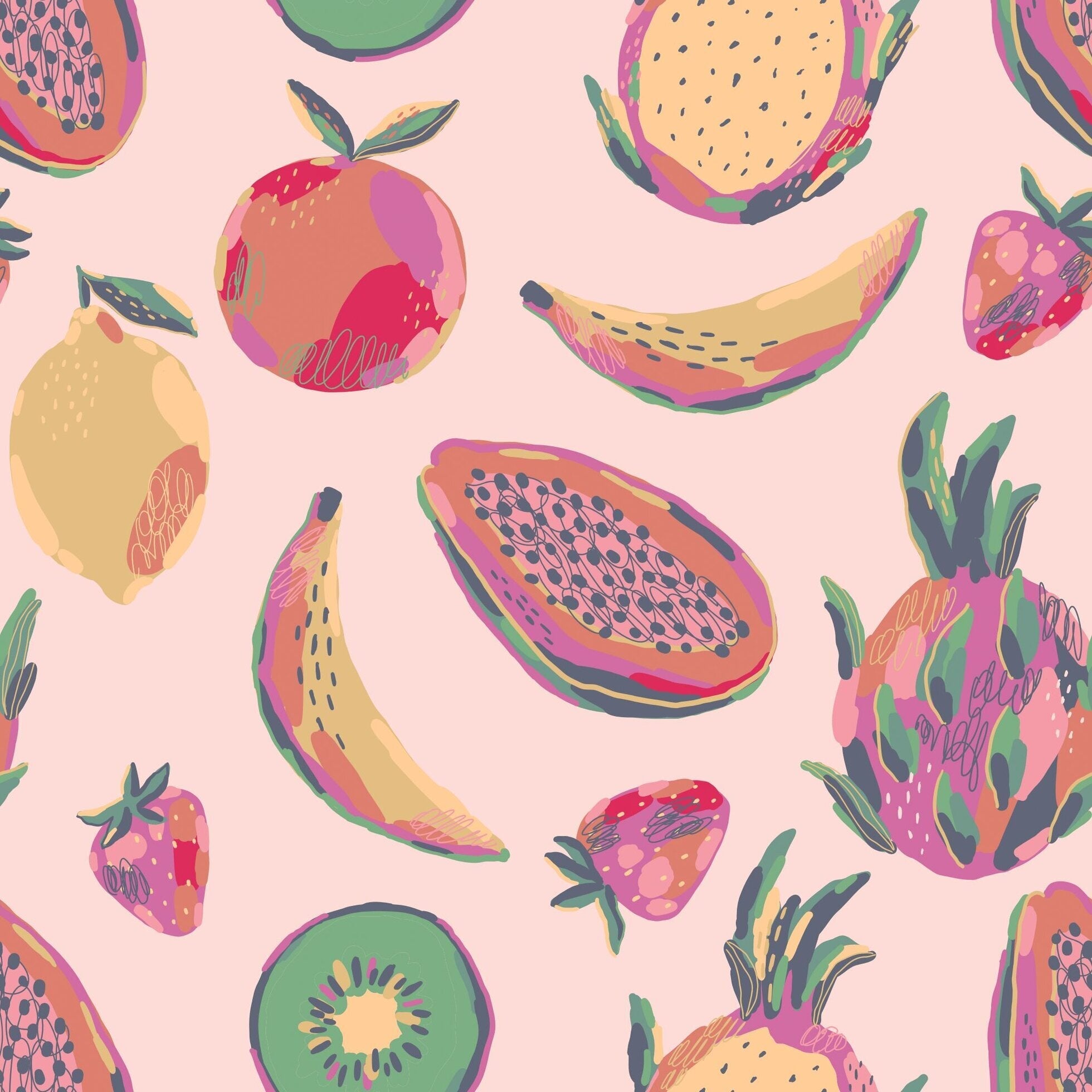 Tropical Fruit Summer Pajama Set